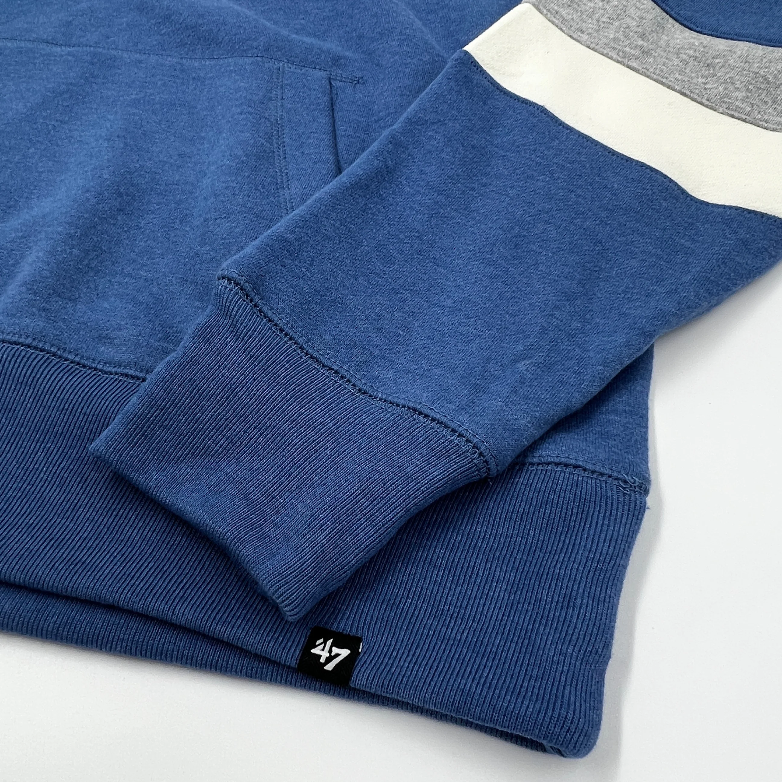 Final Sale - '47 Brand Bills Cadet Blue and Cream Heavy Pullover Hoodie - Image 6