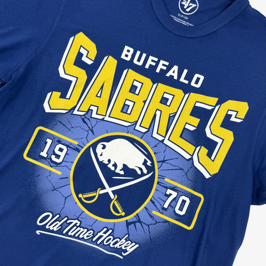 '47 Brand Buffalo Sabres Old Time Hockey Jetty Blue Franklin T-Shirt - Image 2