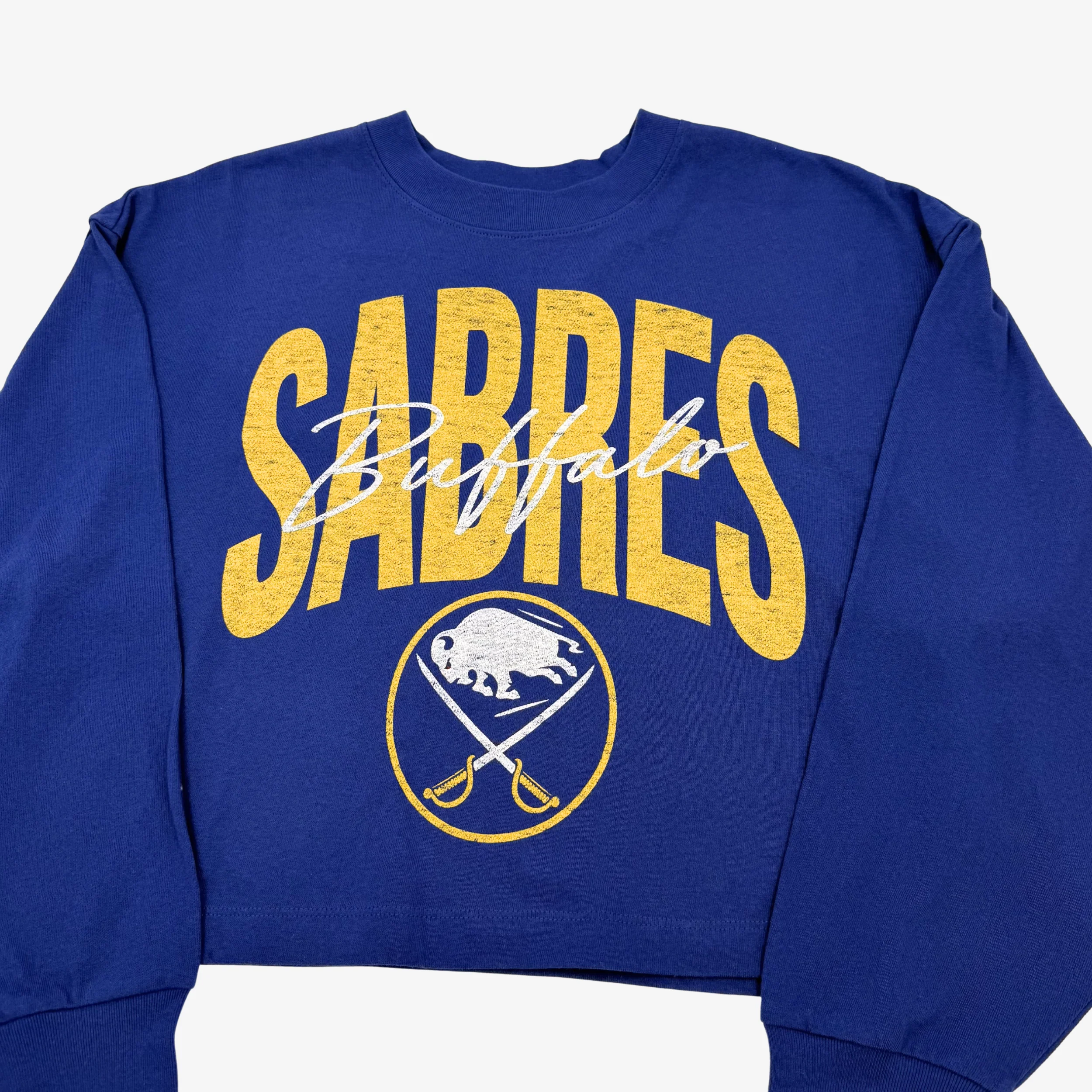 '47 Brand Women's Buffalo Sabres Royal Cropped Long Sleeve - Image 3