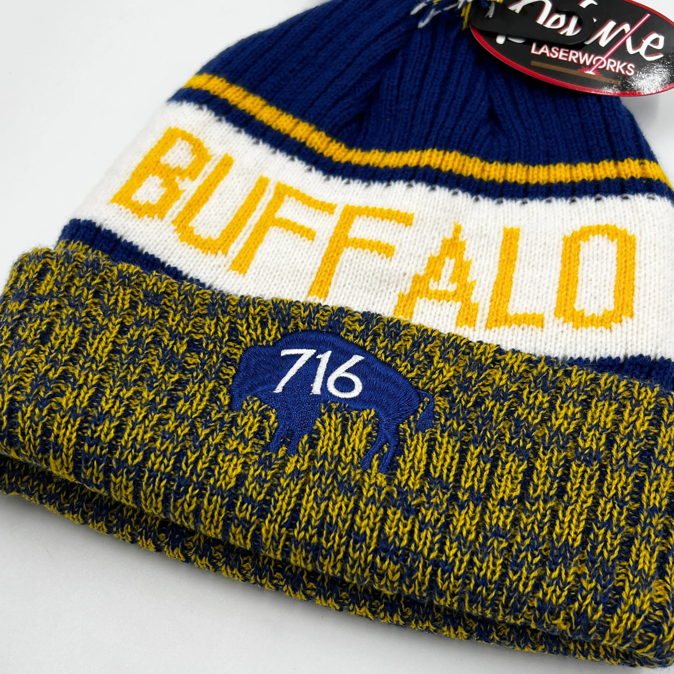 Buffalo 716 Royal & Gold Winter Knit Hat - Image 2