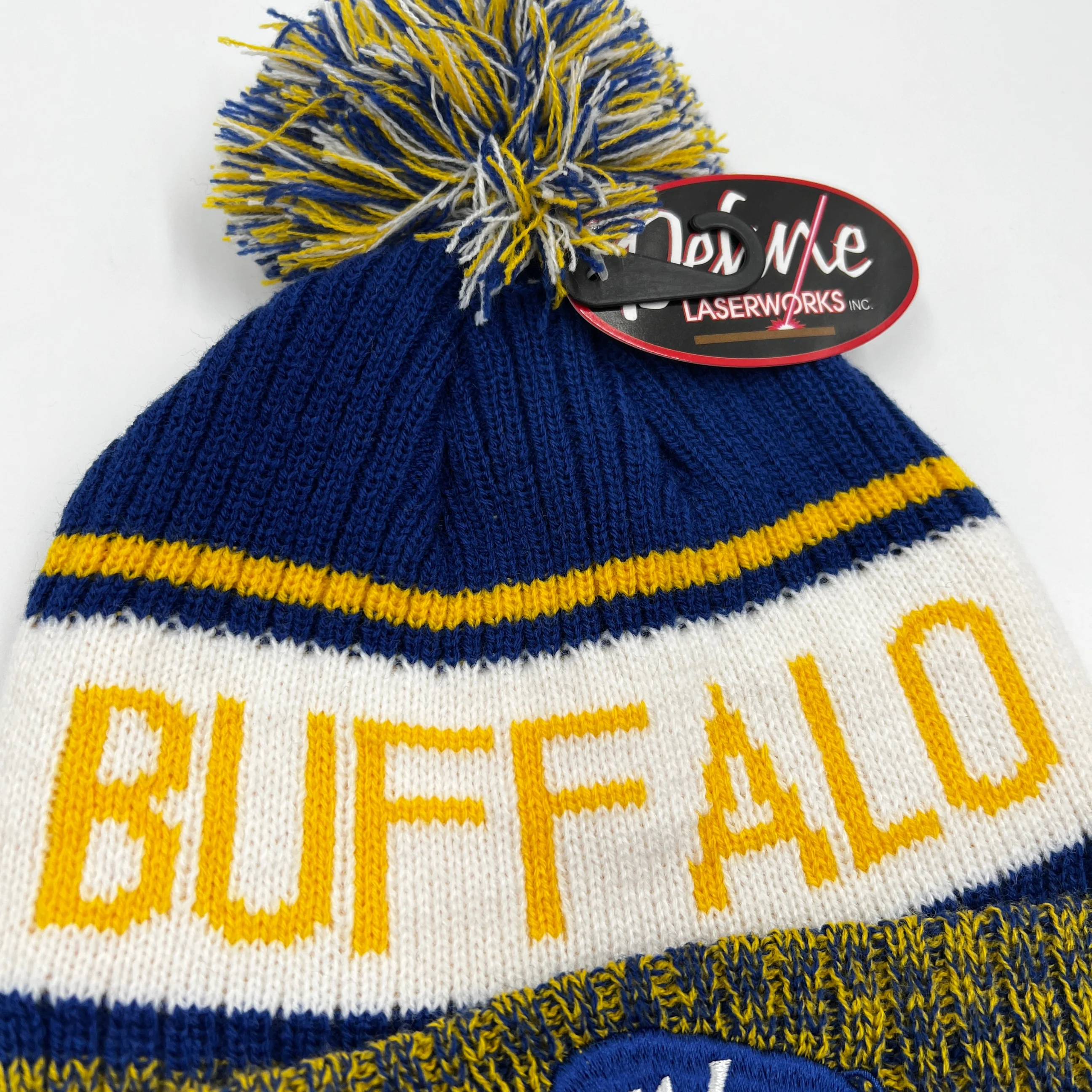 Buffalo 716 Royal & Gold Winter Knit Hat - Image 3