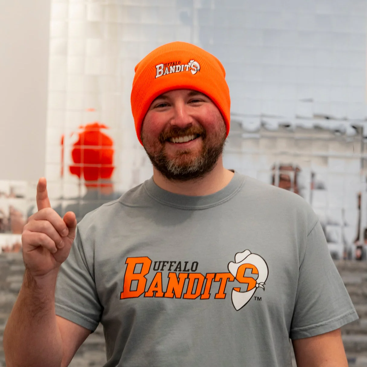 Buffalo Bandits 90s Logo Athletic Orange Knit - Image 3