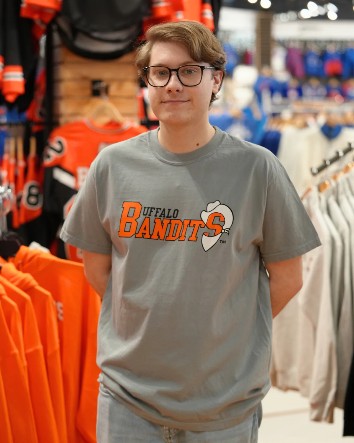 Buffalo Bandits 90s Logo Granite T-Shirt - Image 2