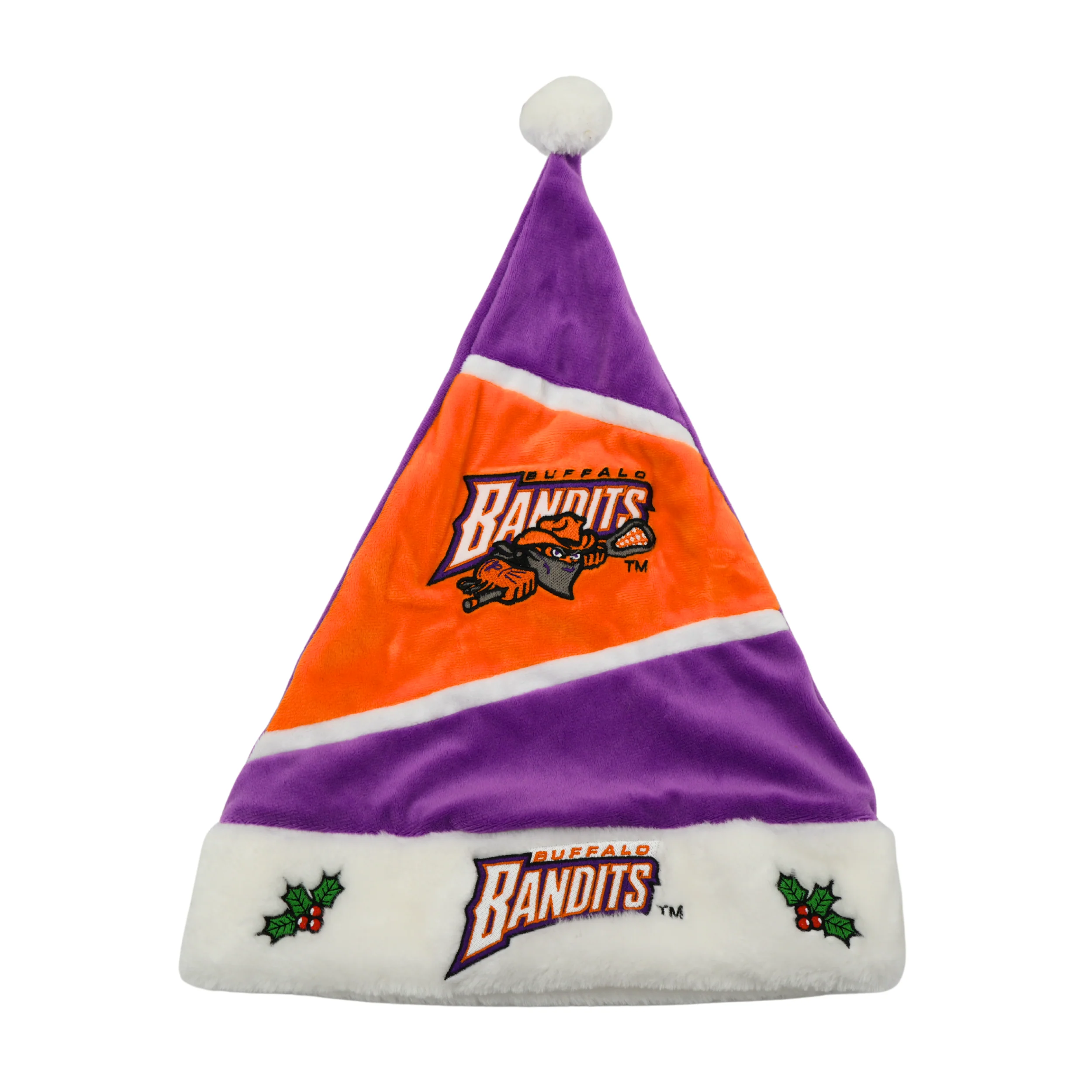 Buffalo Bandits Purple & Orange Embroidered Santa Hat