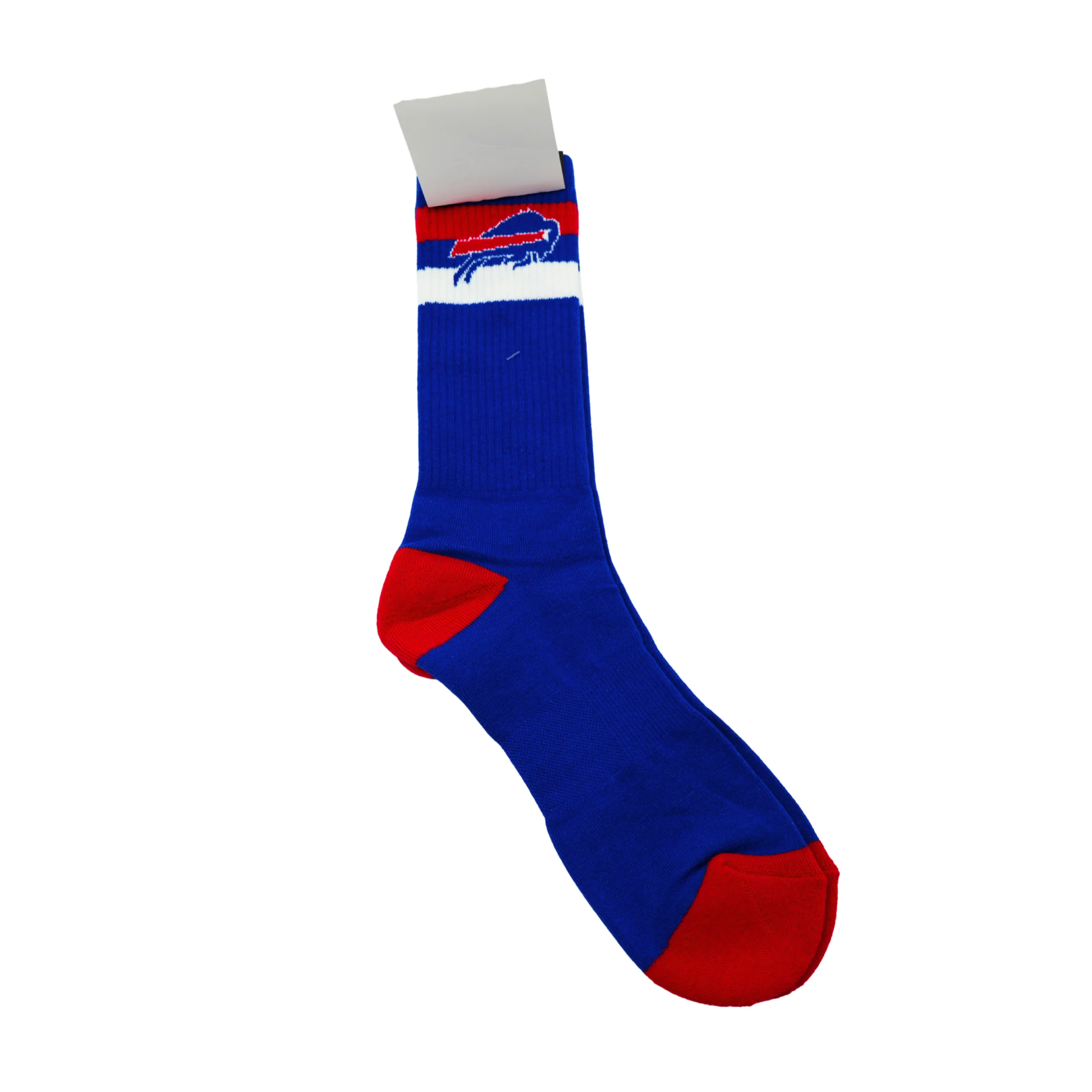 Buffalo Bills Primary Logo Blue with Red & White Stripes For Bare Feet Men's Socks - Image 2