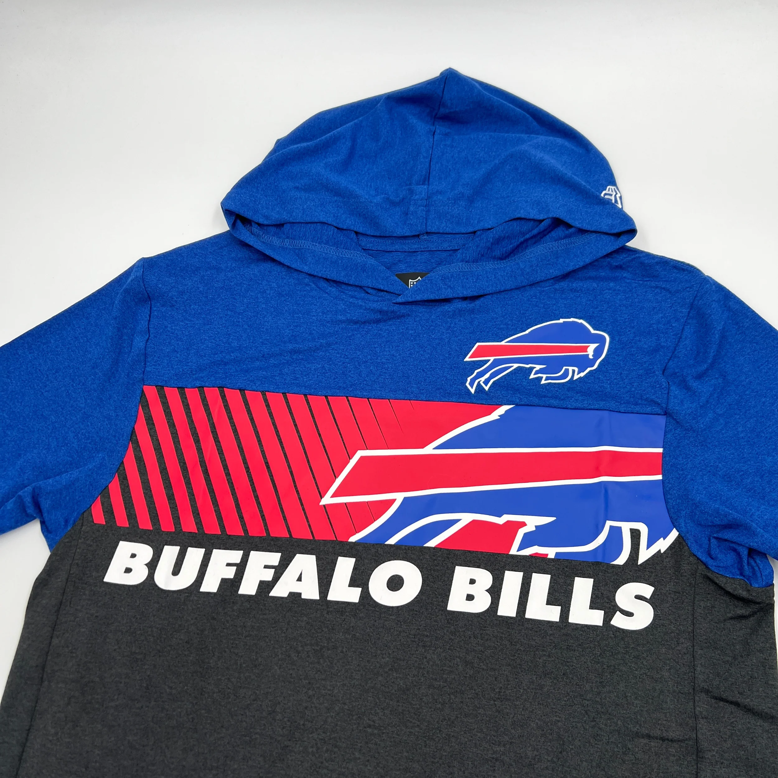 Buffalo Bills Royal & Black Active Short Sleeve Hoodie - Image 4