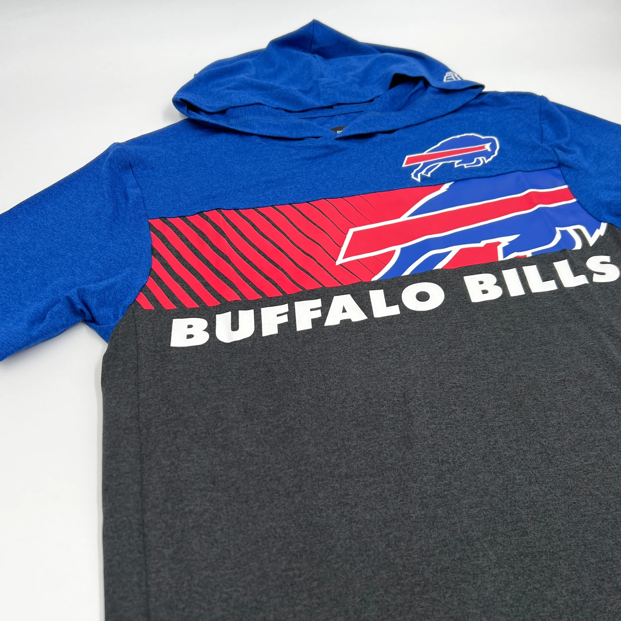 Buffalo Bills Royal & Black Active Short Sleeve Hoodie - Image 7