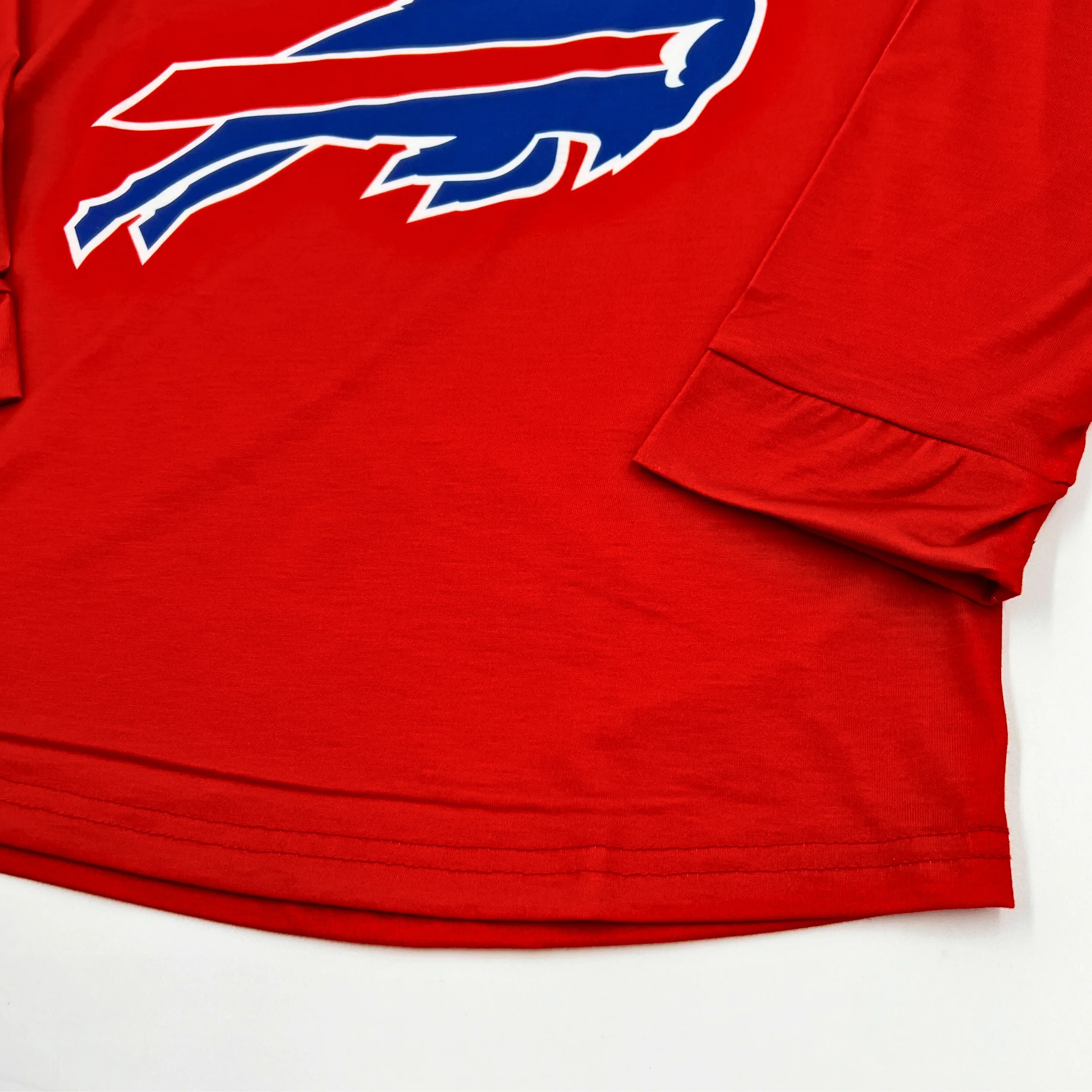 Buffalo Bills Wordmark With Big Logo Red Rash Guard Long Sleeve Shirt - Image 3