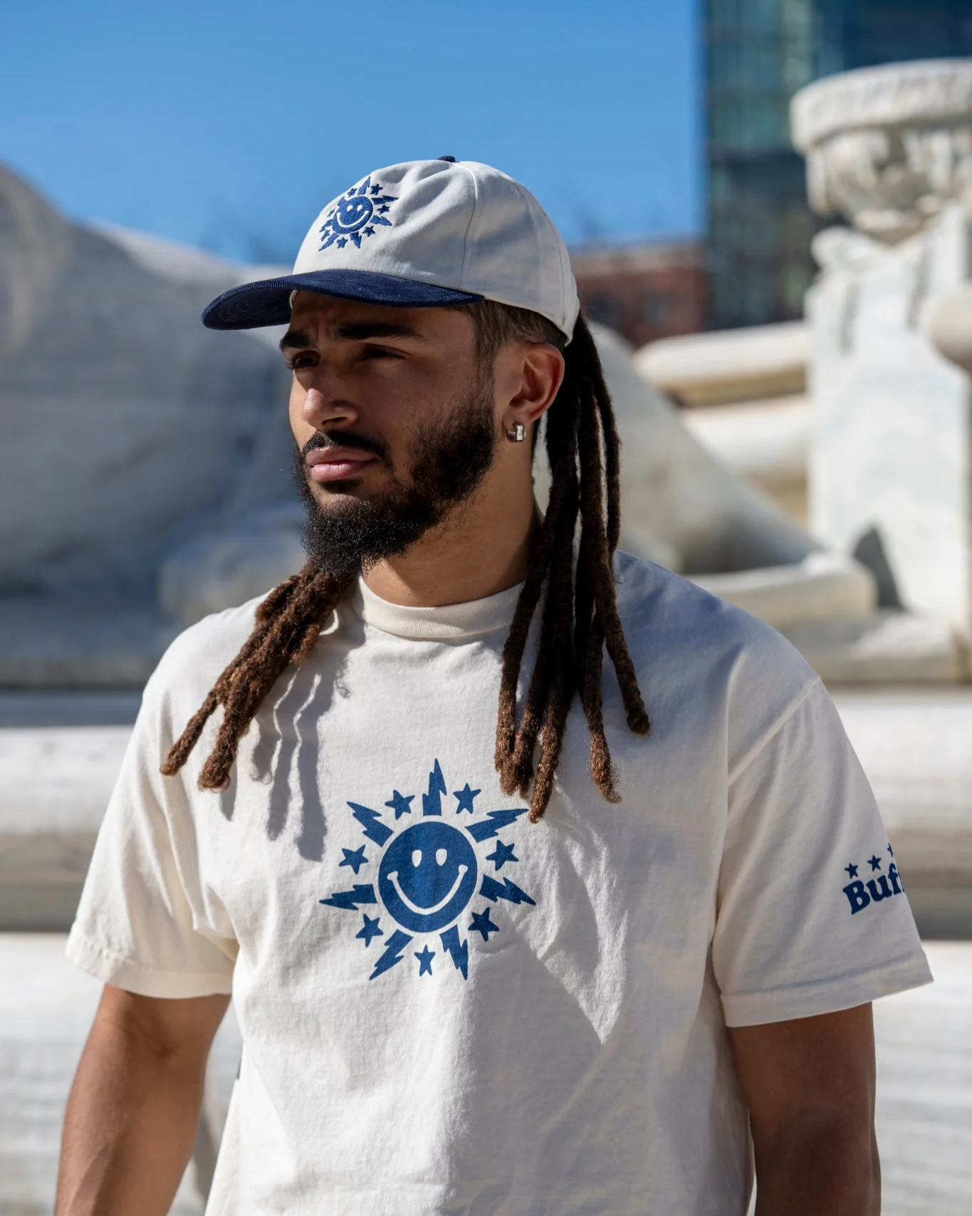 Buffalo City Seal Smiley Face Cream T-Shirt - Image 3