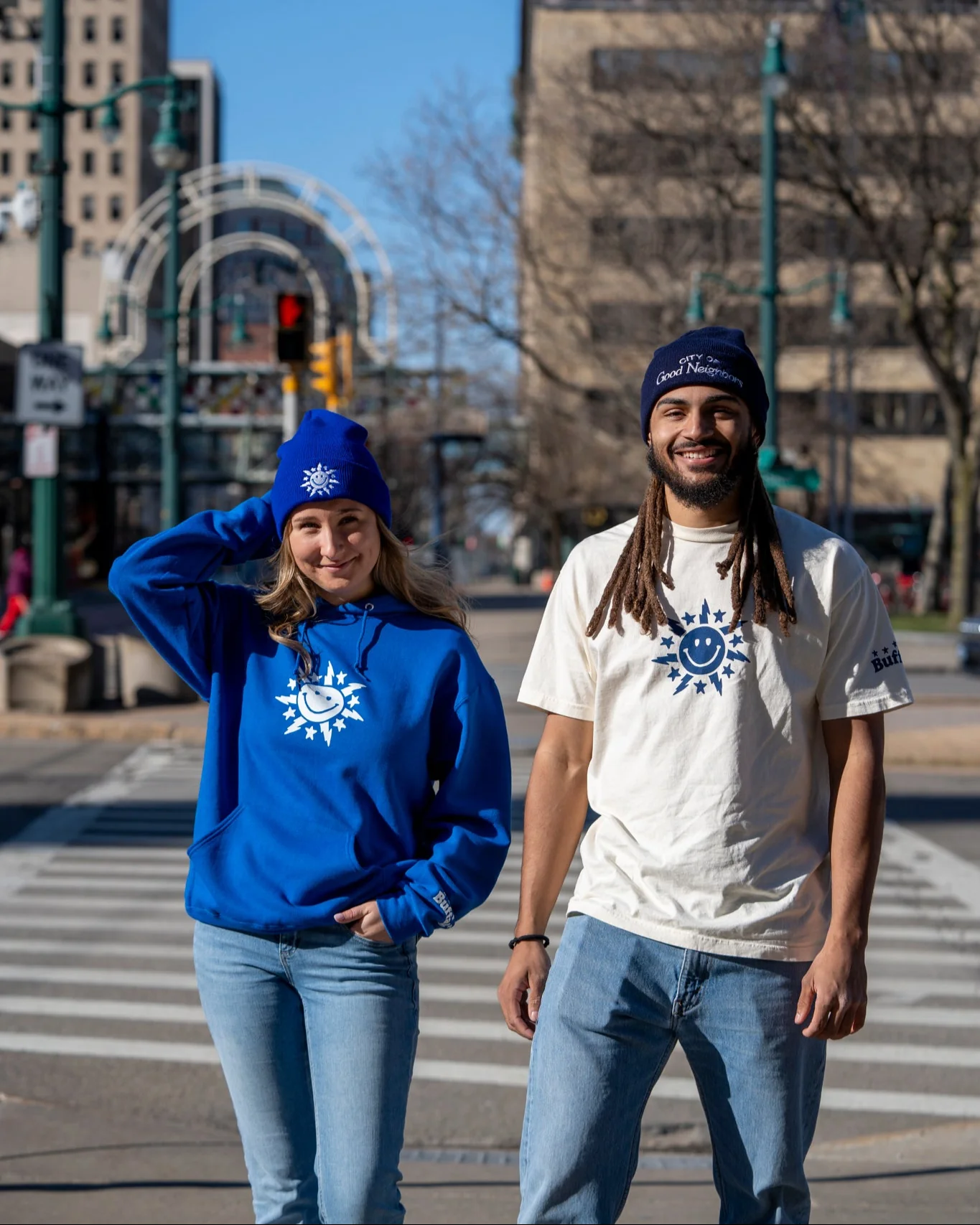 Buffalo City Seal Smiley Face Royal Knit Beanie - Image 3