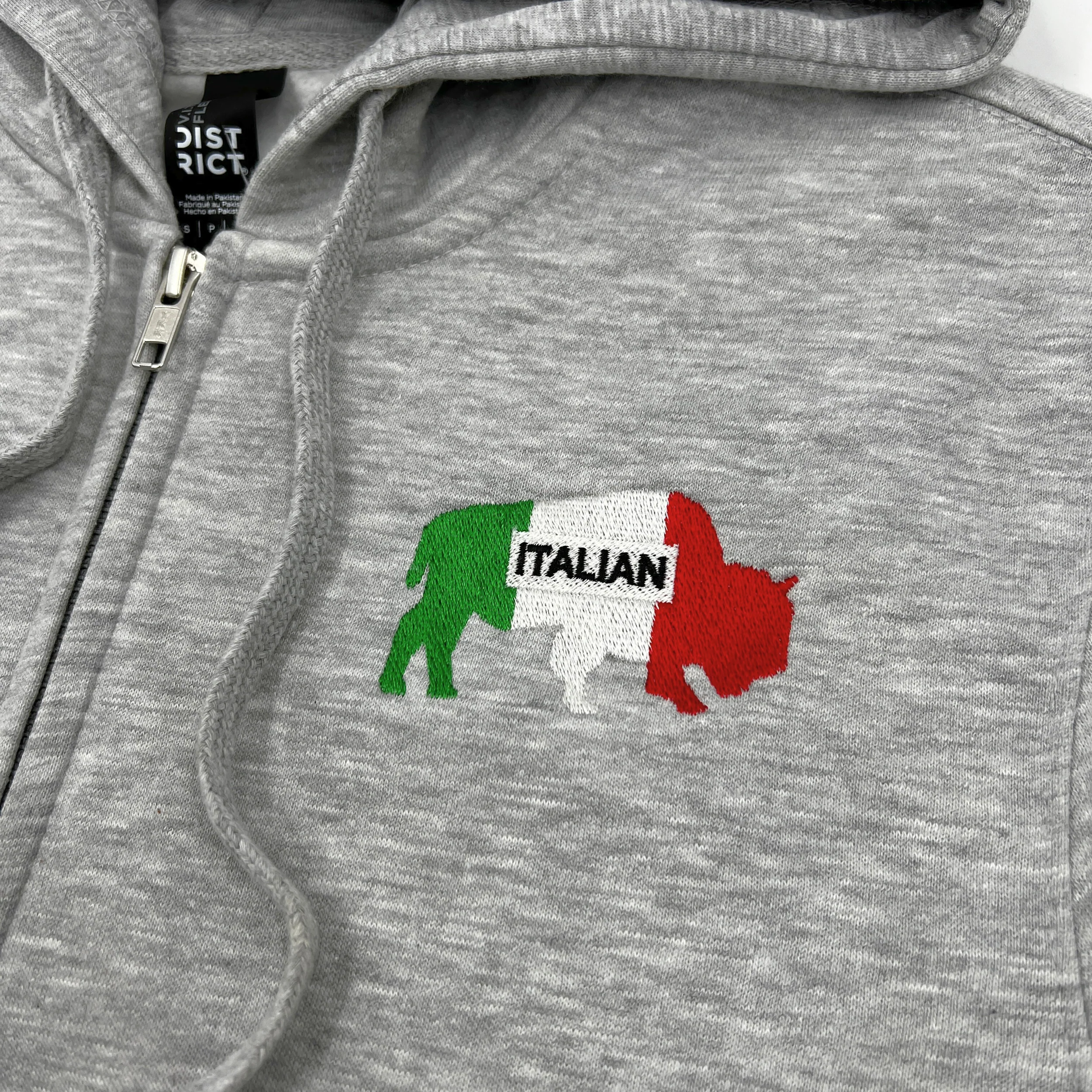 Buffalo Italian Heritage Gray Zip-Up Hoodie - Image 3