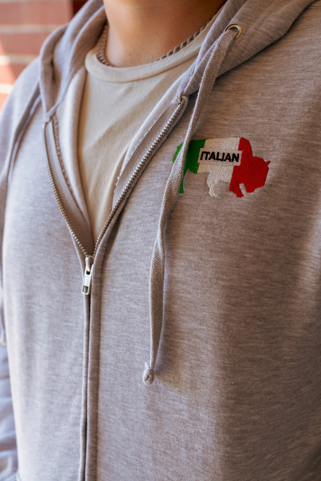 Buffalo Italian Heritage Gray Zip-Up Hoodie - Image 5