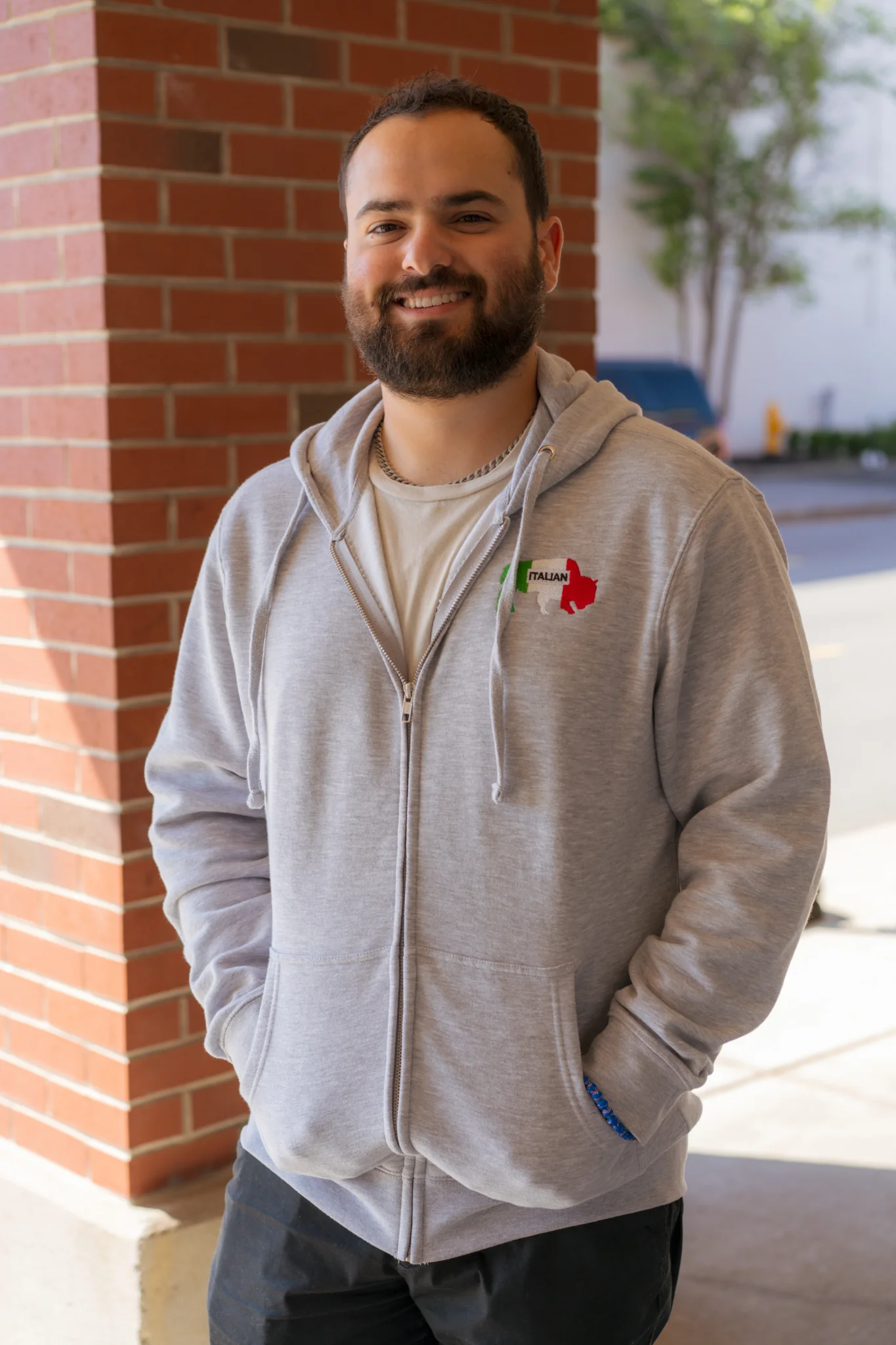 Buffalo Italian Heritage Gray Zip-Up Hoodie - Image 7