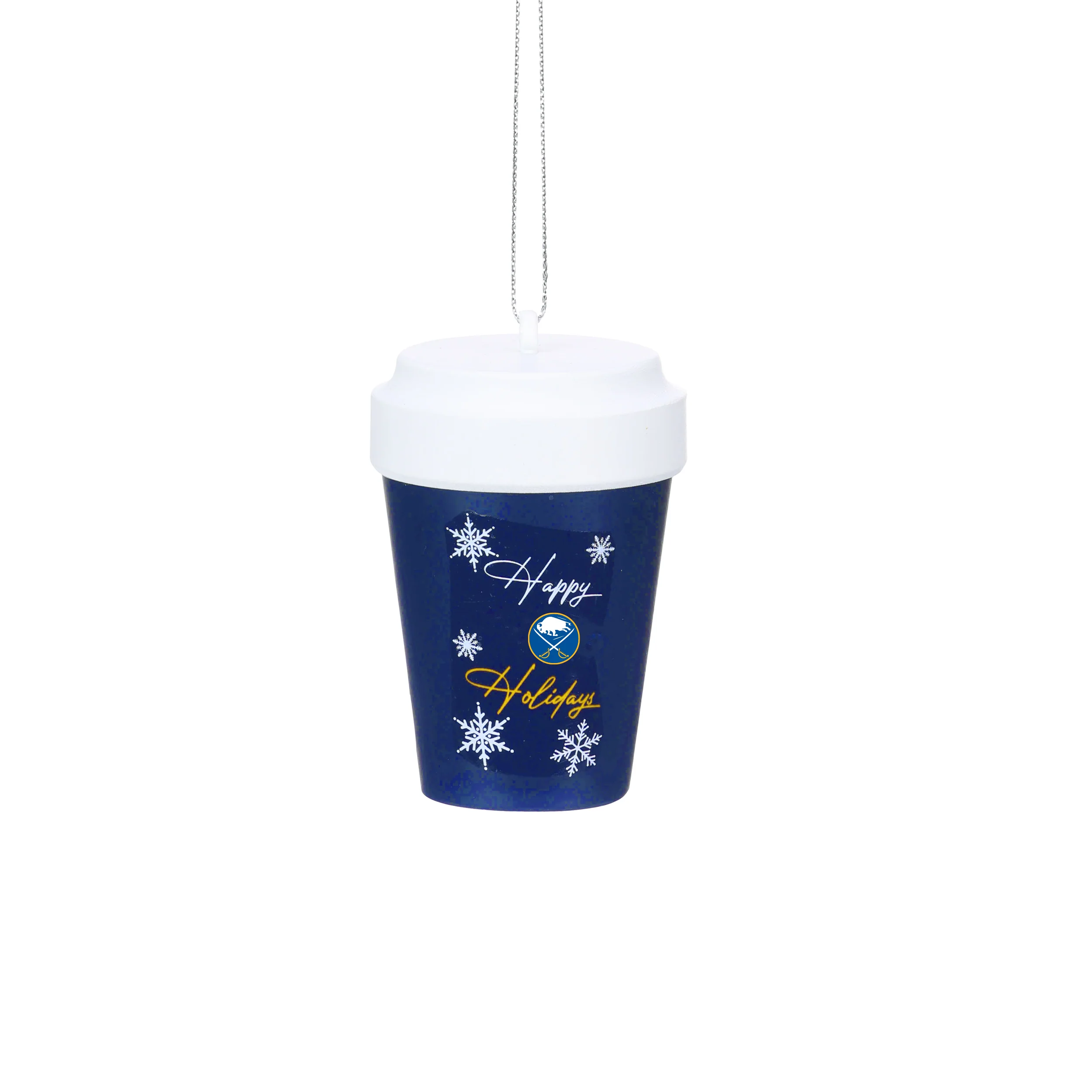 Buffalo Sabres Happy Holidays Coffee Cup Ceramic Ornament