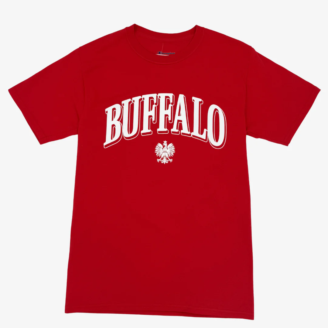 Buffalo with Polish White Eagle Red Short Sleeve T-Shirt