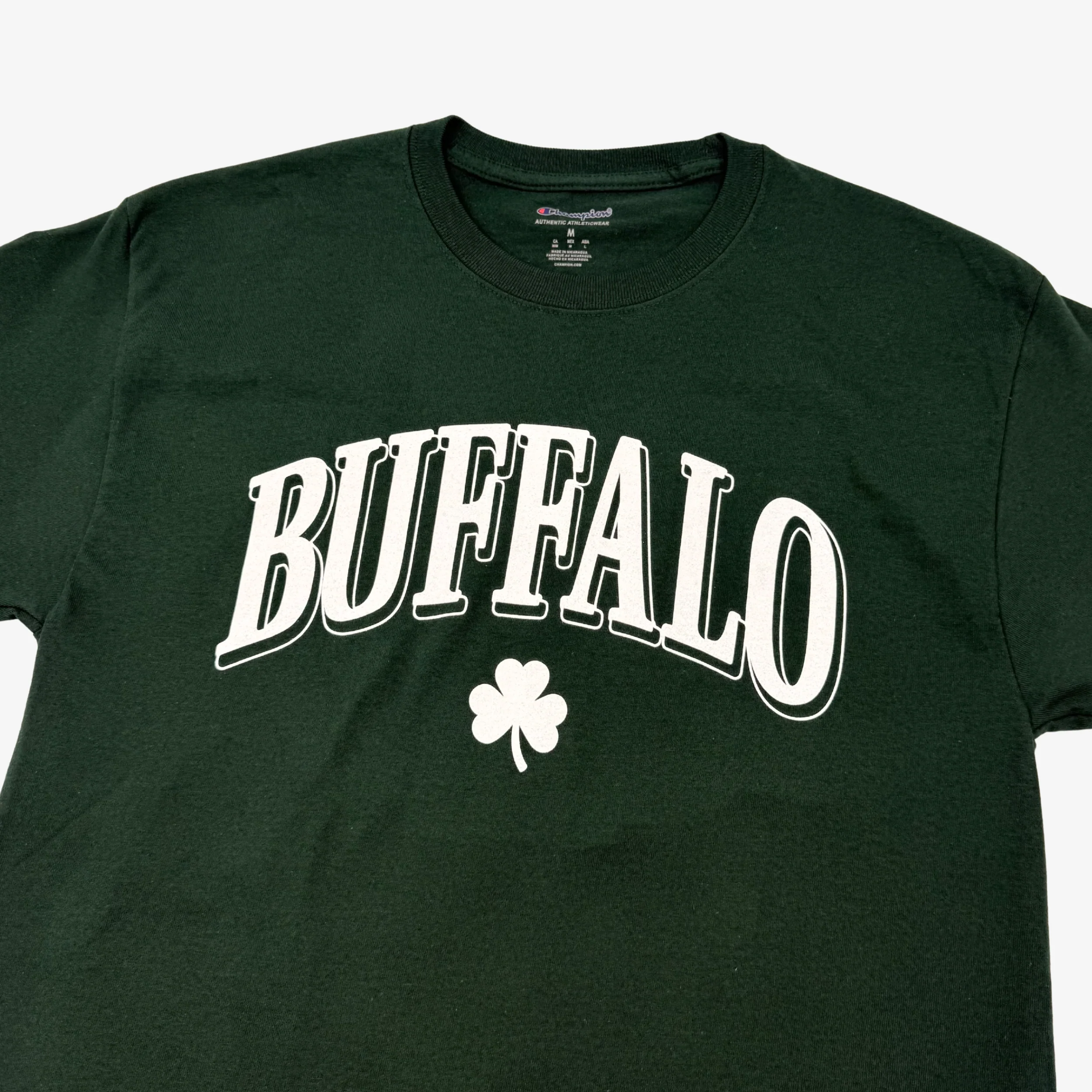 Buffalo With Shamrock Dark Green T-Shirt - Image 2