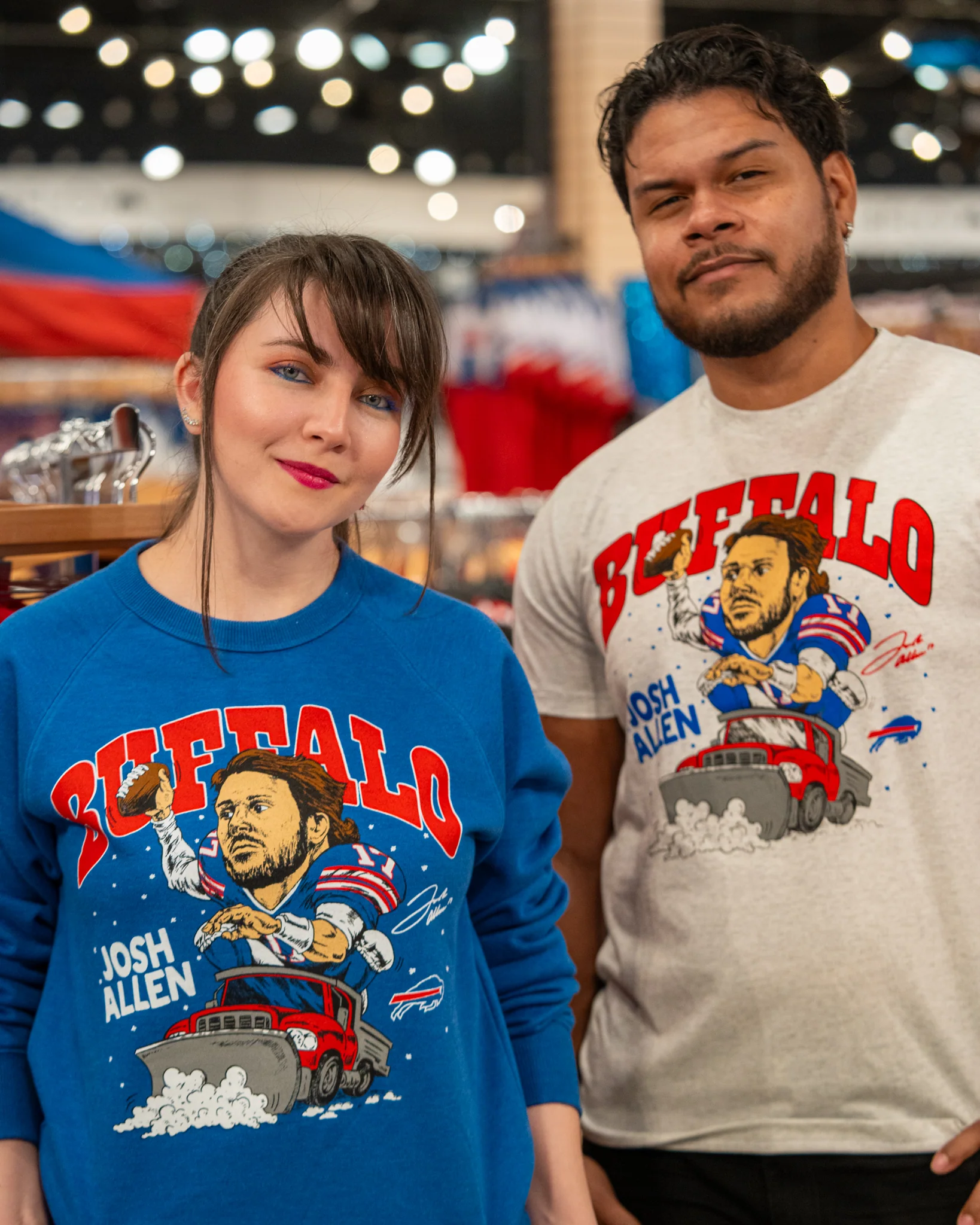 Homage Buffalo Bills Josh Allen Snow Plow Blue Crewneck Sweatshirt - Image 2