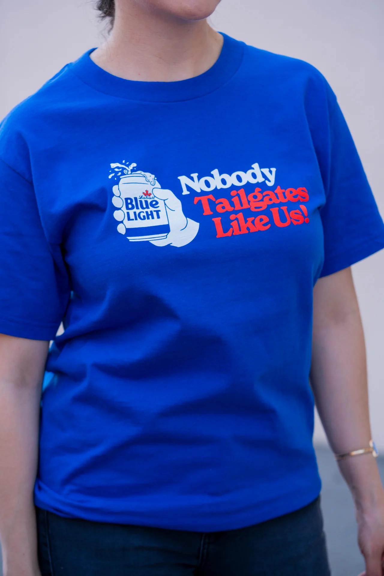 Labatt Nobody Tailgates Like Us! Deep Royal T-Shirt - Image 3