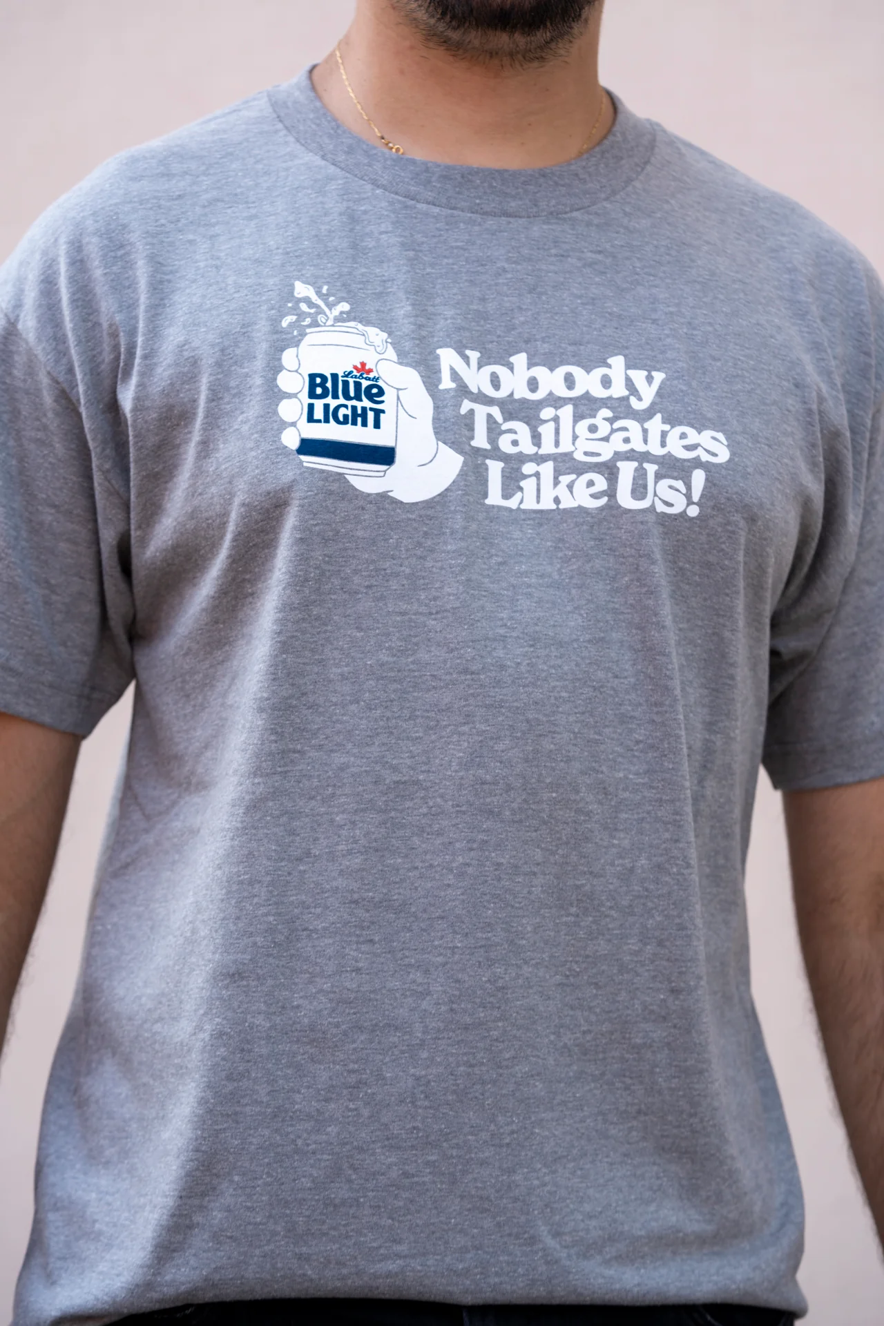 Labatt Nobody Tailgates Like Us! Oxford Gray T-Shirt - Image 3