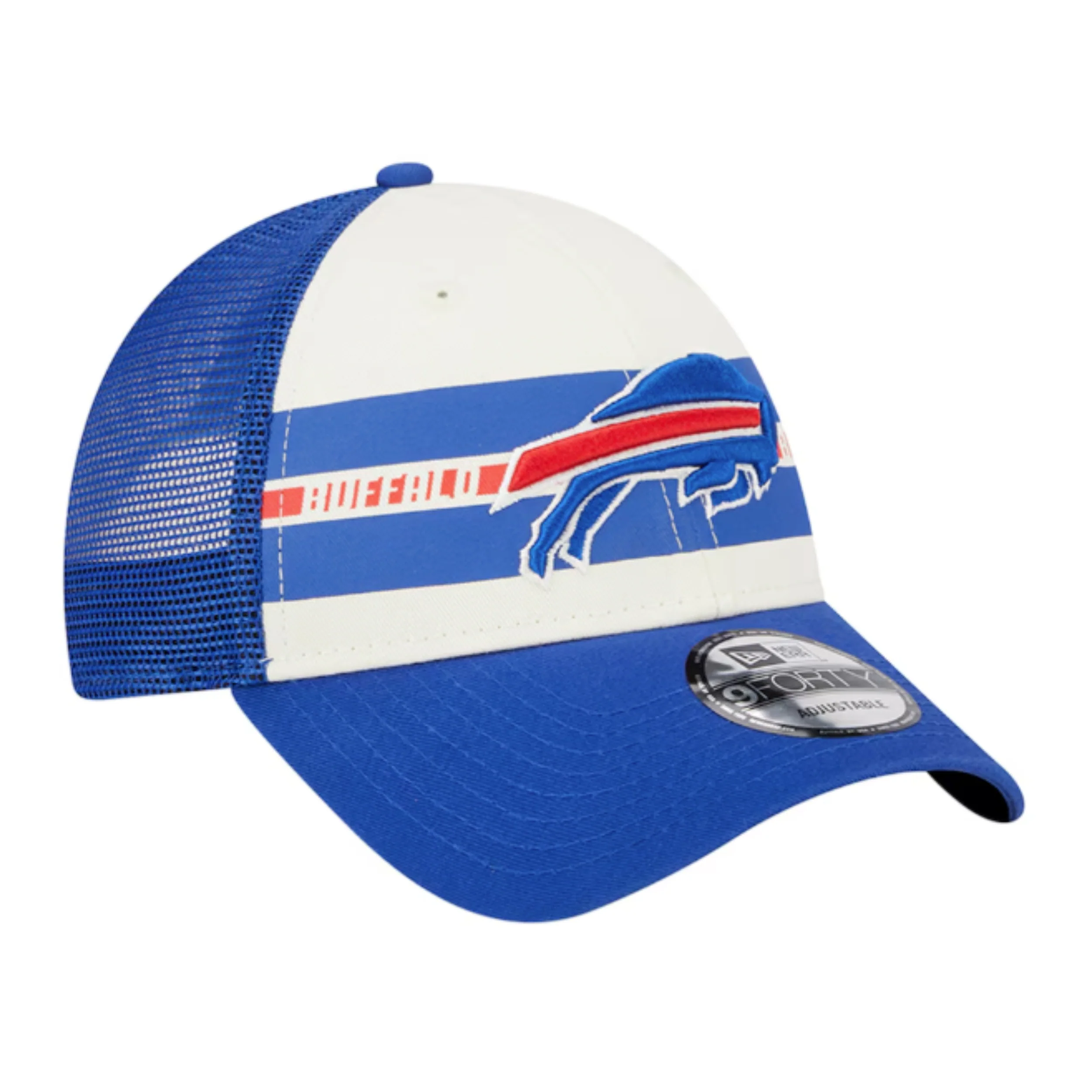 New Era 9FORTY Buffalo Bills Team Stripes Mesh Back Stretch-Snap - Image 3