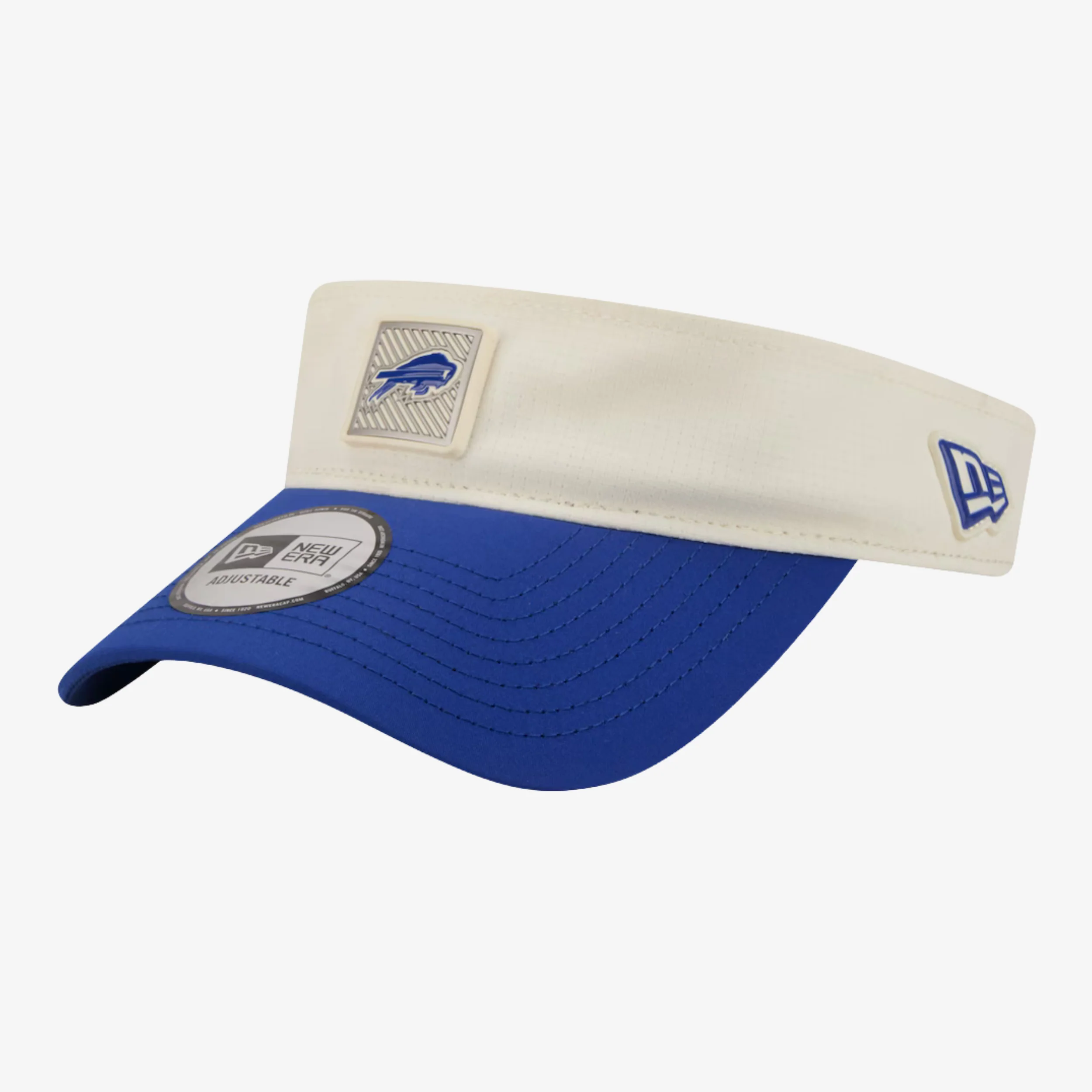 New Era Bills 2026 Training Camp White with Blue Brim Sun Visor - Image 3