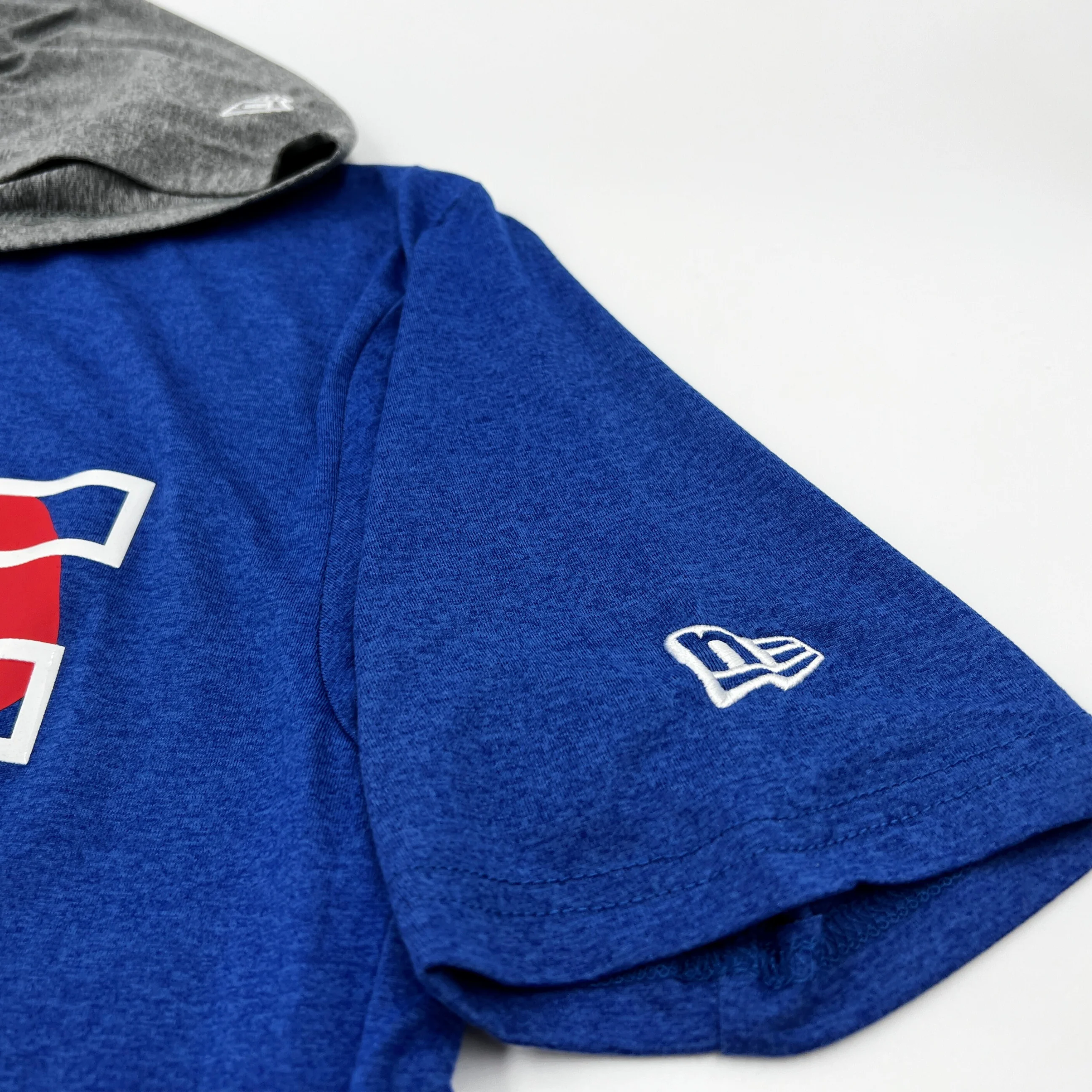 New Era Bills Royal Heather with Retro Logo Lightweight Short Sleeve Hoodie - Image 3