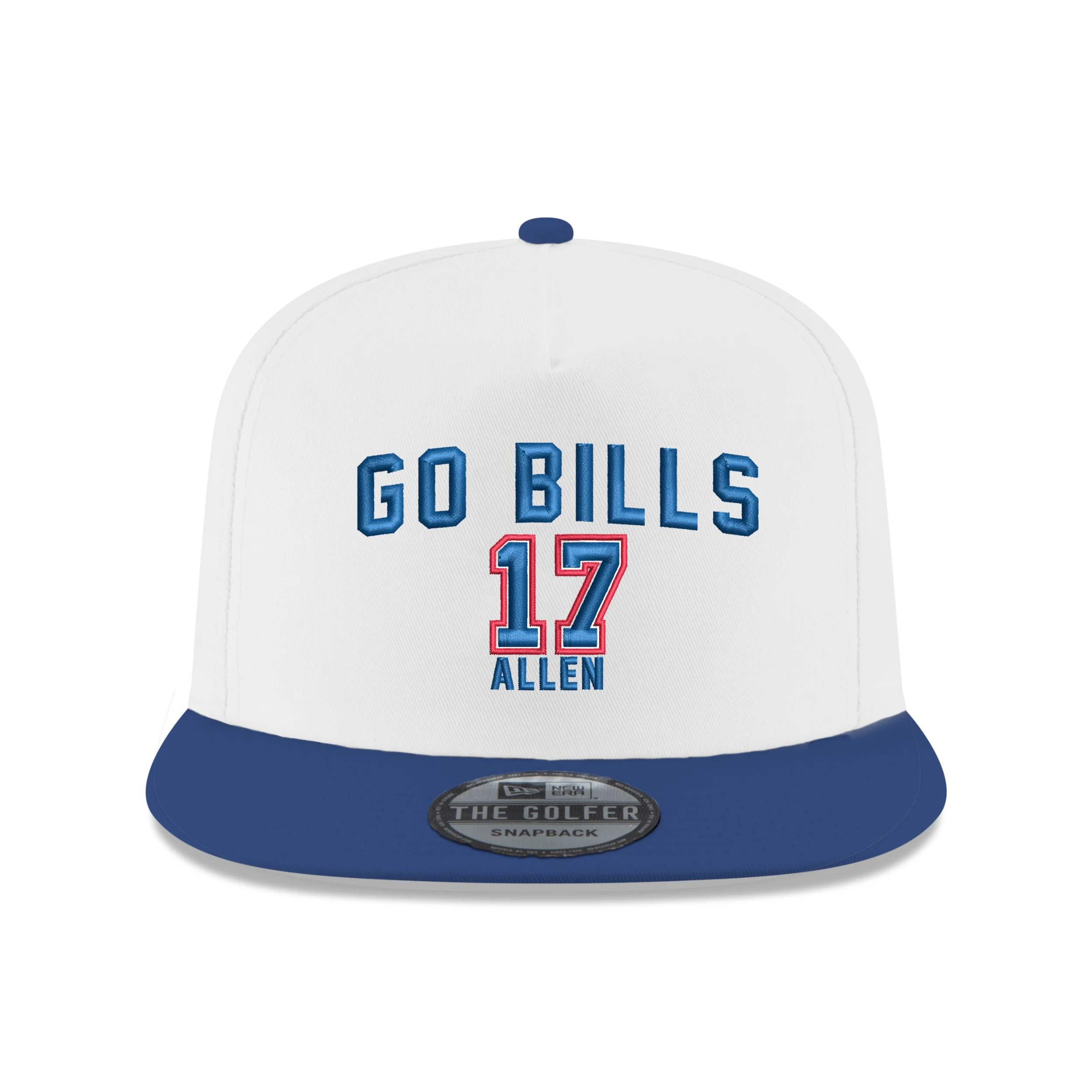 Final Sale - New Era The Golfer Go Bills Allen 17 MVP White & Blue Snapback - Image 3