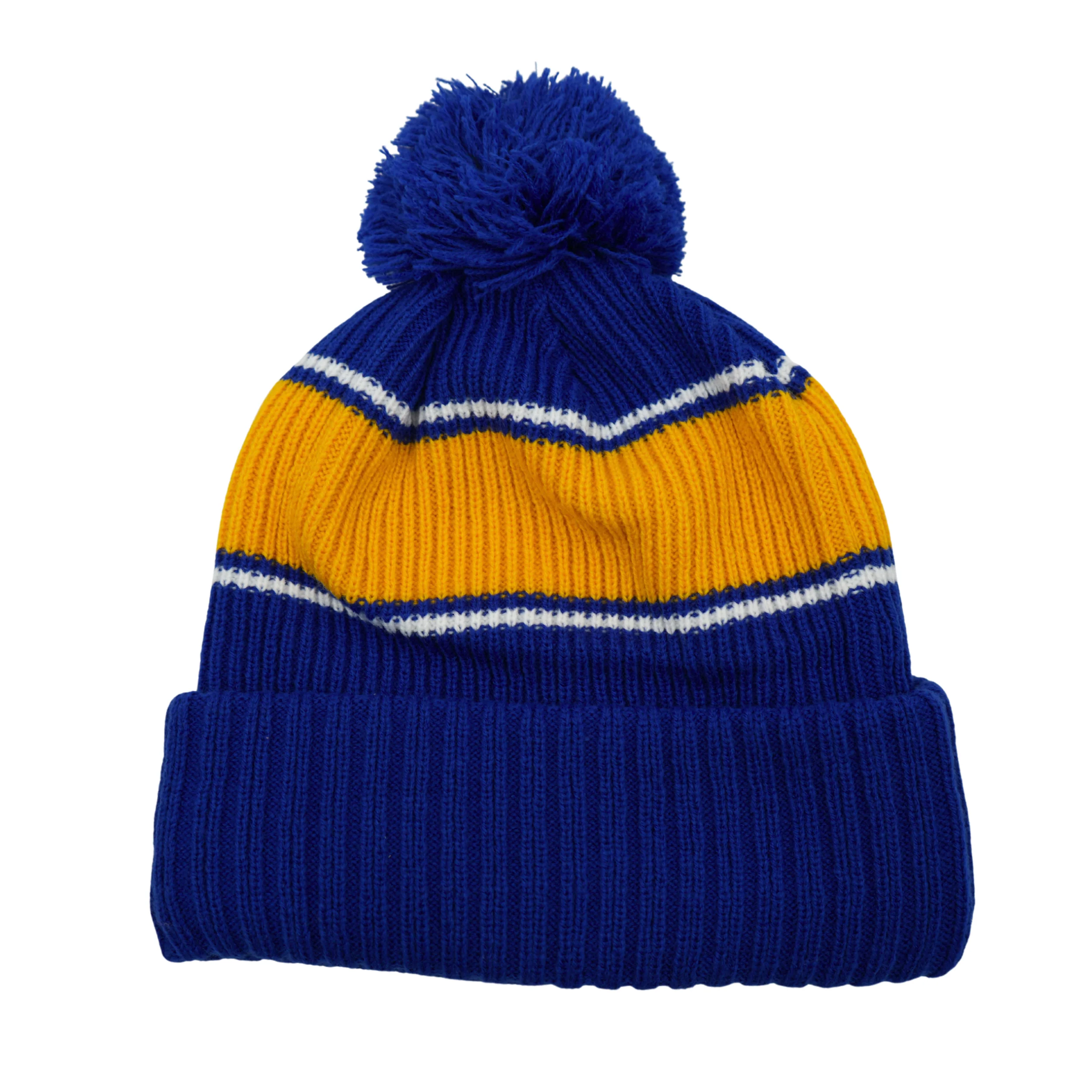Youth New Era Buffalo Sabres Bold Striped Knit Pom - Image 2