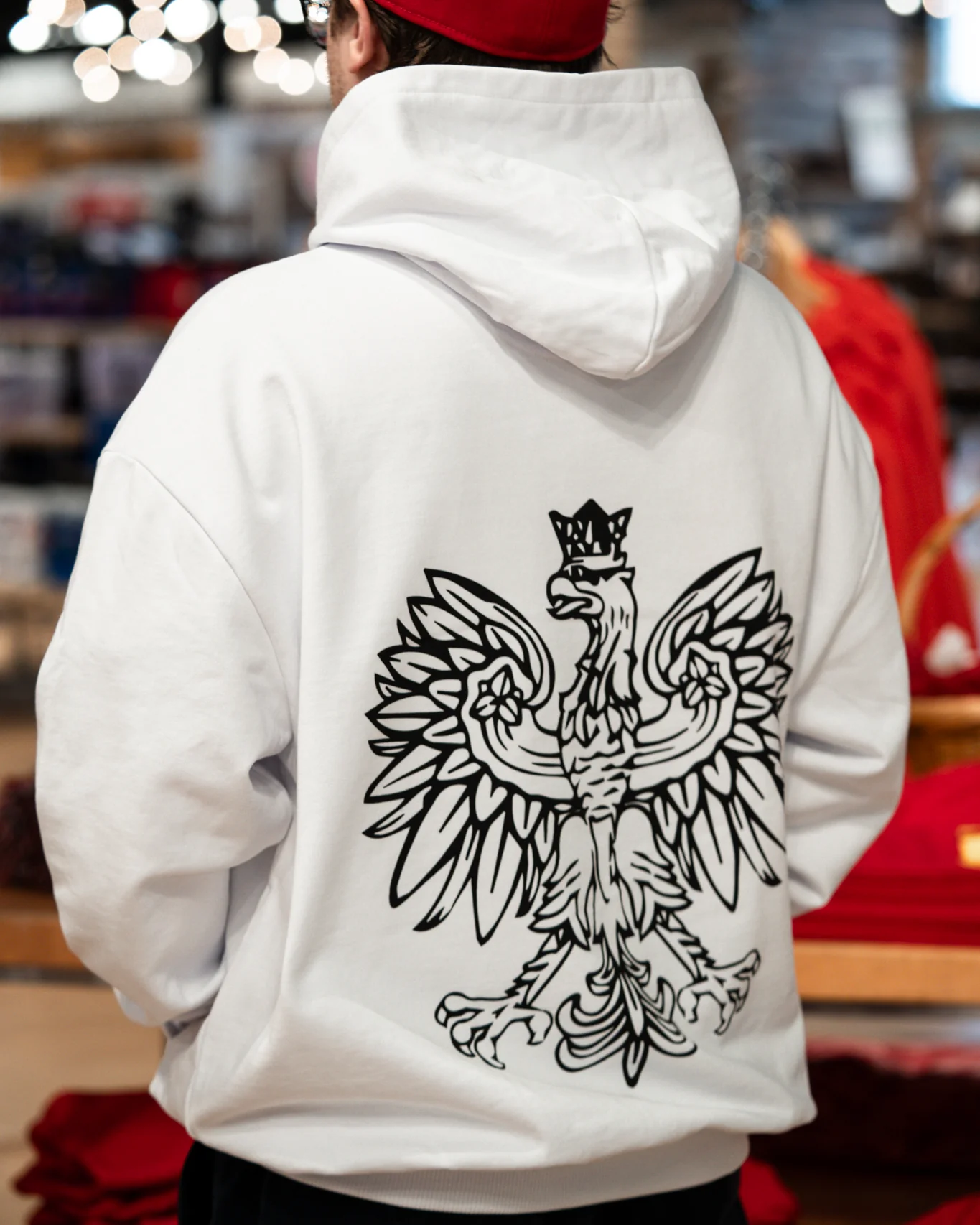 Polska BFLO NY White Oversized Hoodie - Image 3