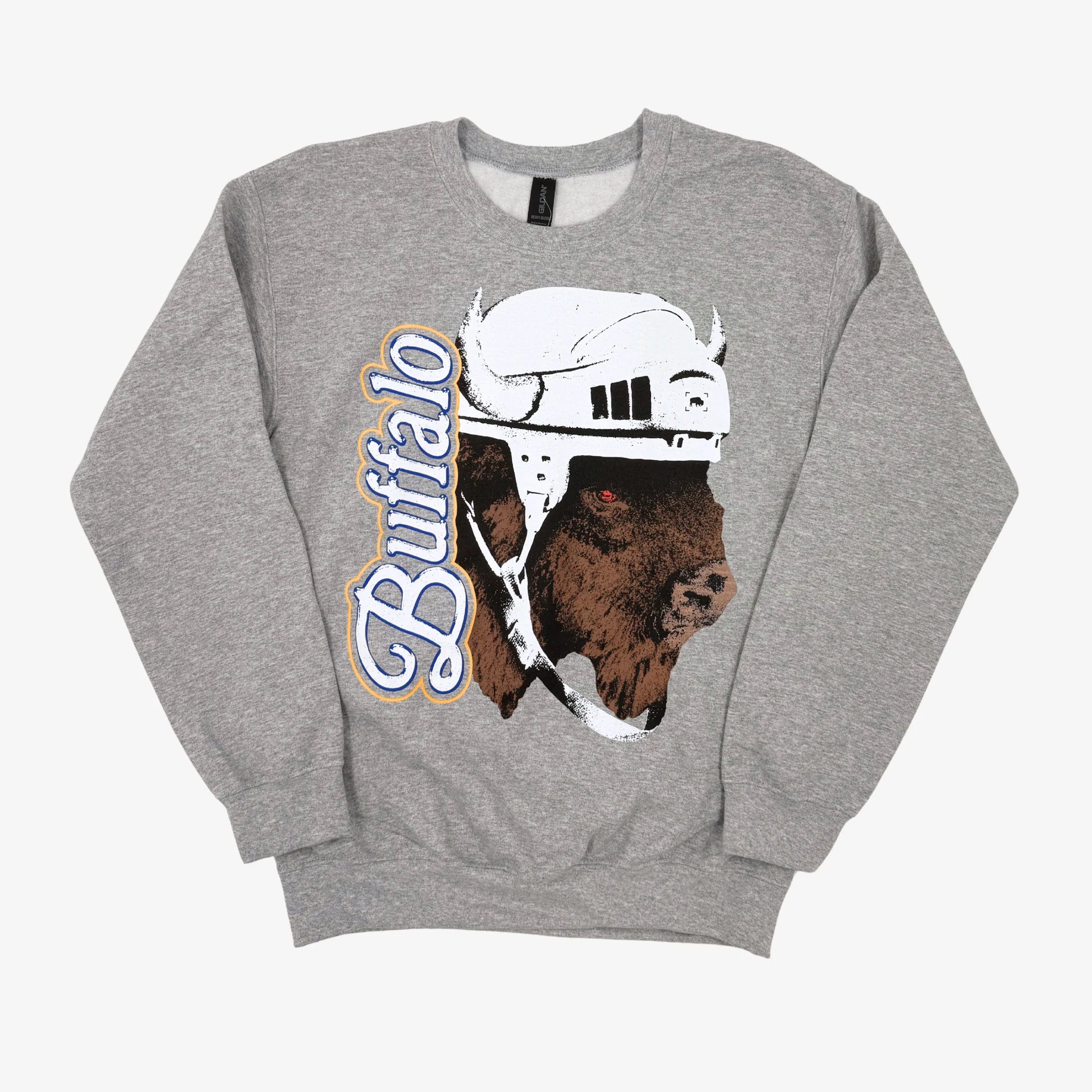 Buffalo Helmet Grey Hockey Crewneck