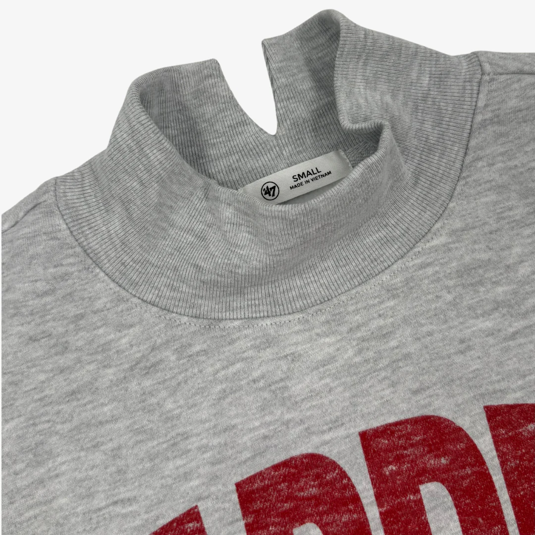 Sabres Heather Grey Goathead Red & Black Mockneck Sweater - Image 4