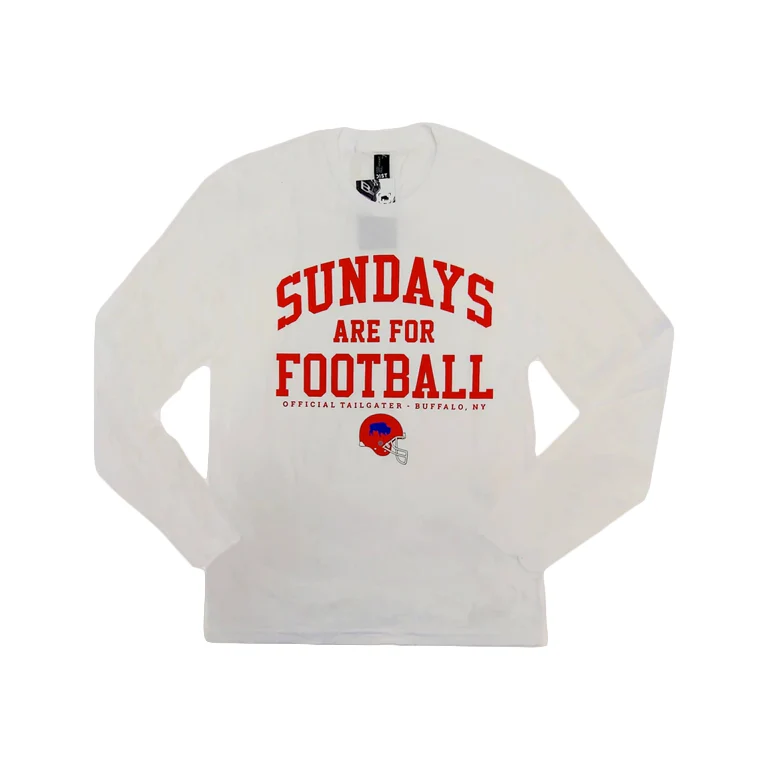 Final Sale - Sundays Are For Football White LST