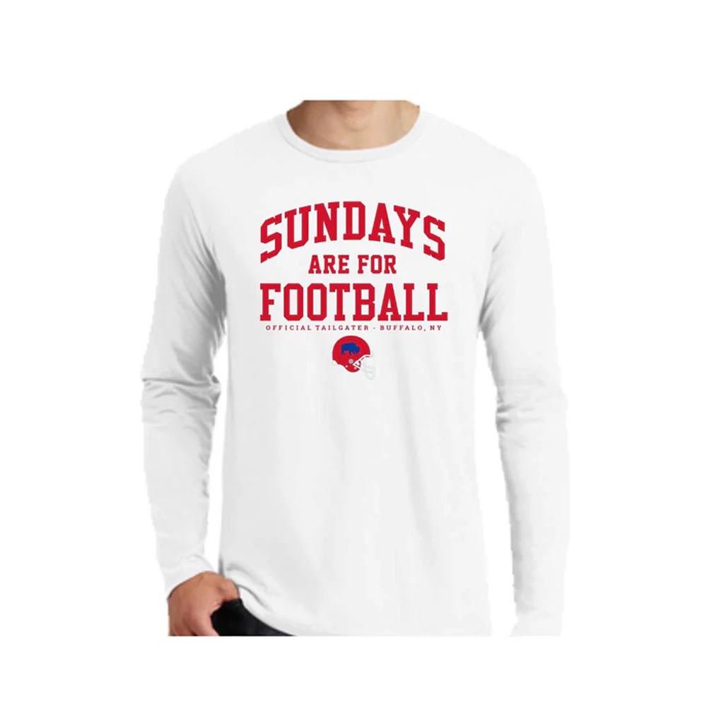 Final Sale - Sundays Are For Football White LST - Image 2