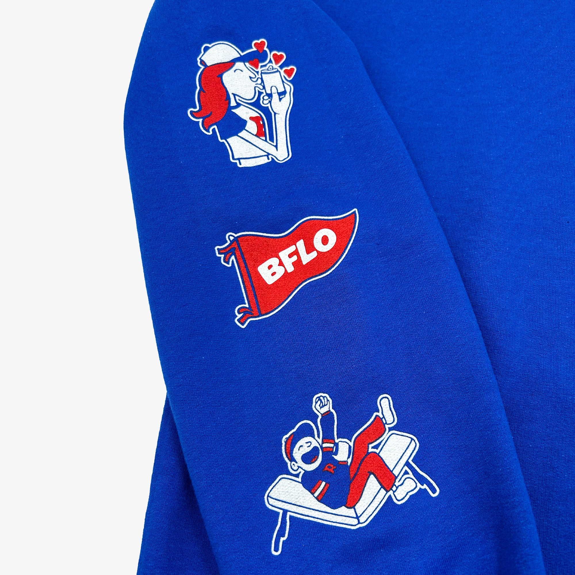 Tailgate Club With Sleeve Patches Royal Crewneck - Image 3