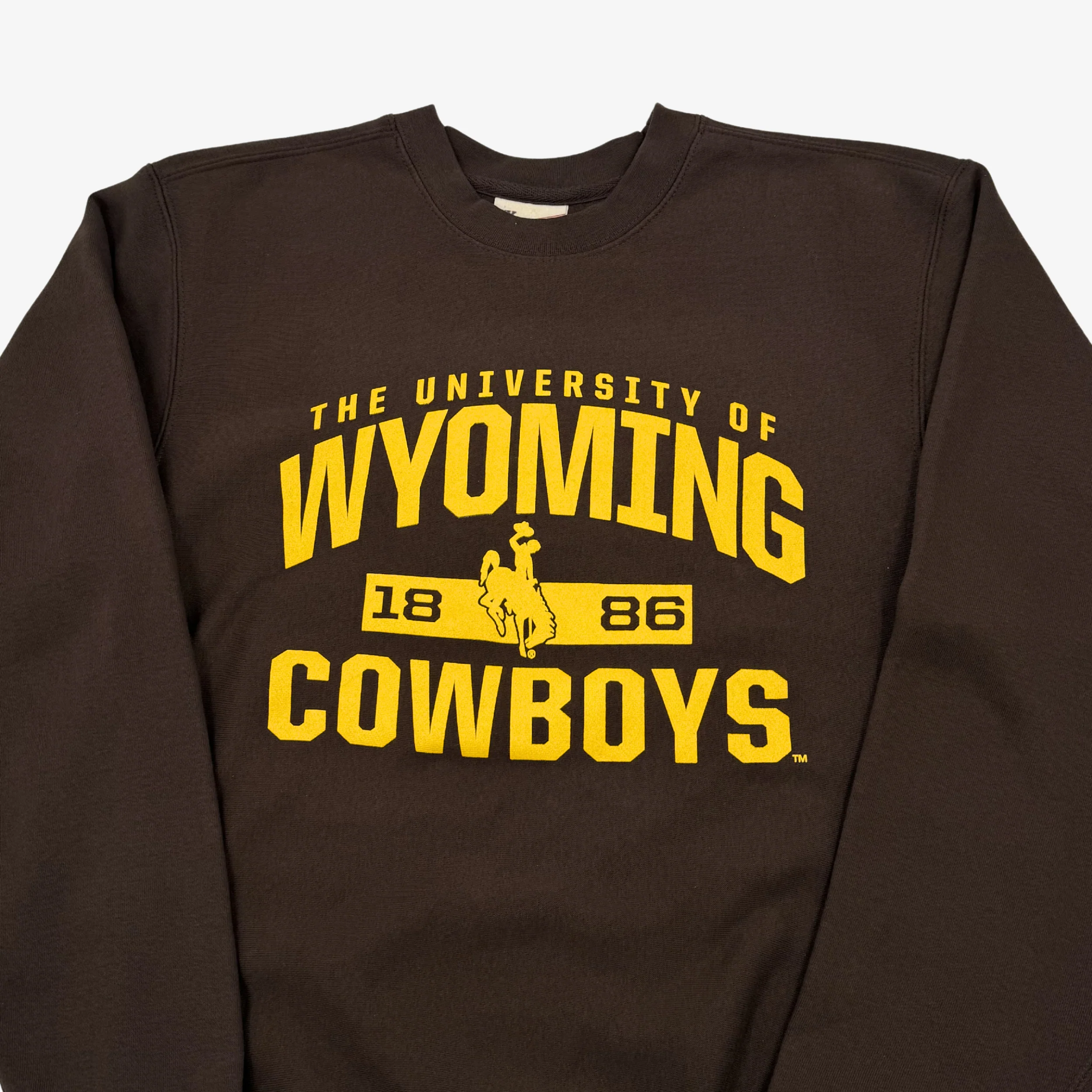 University Of Wyoming Cowboys 1886 Brown Crewneck - Image 3