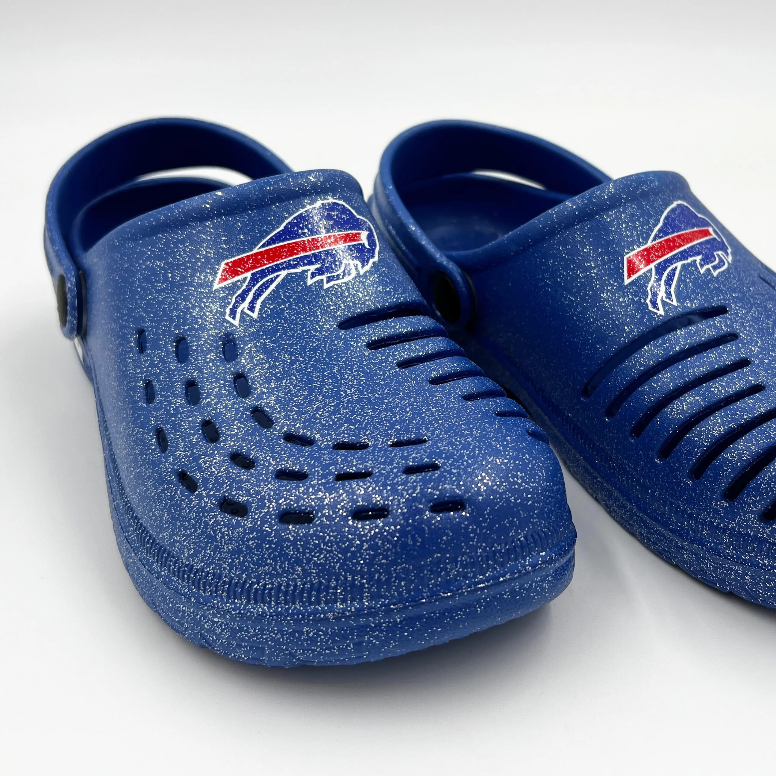 Final Sale - Women's Buffalo Bills Royal Blue With Glitter Clogs - Image 3