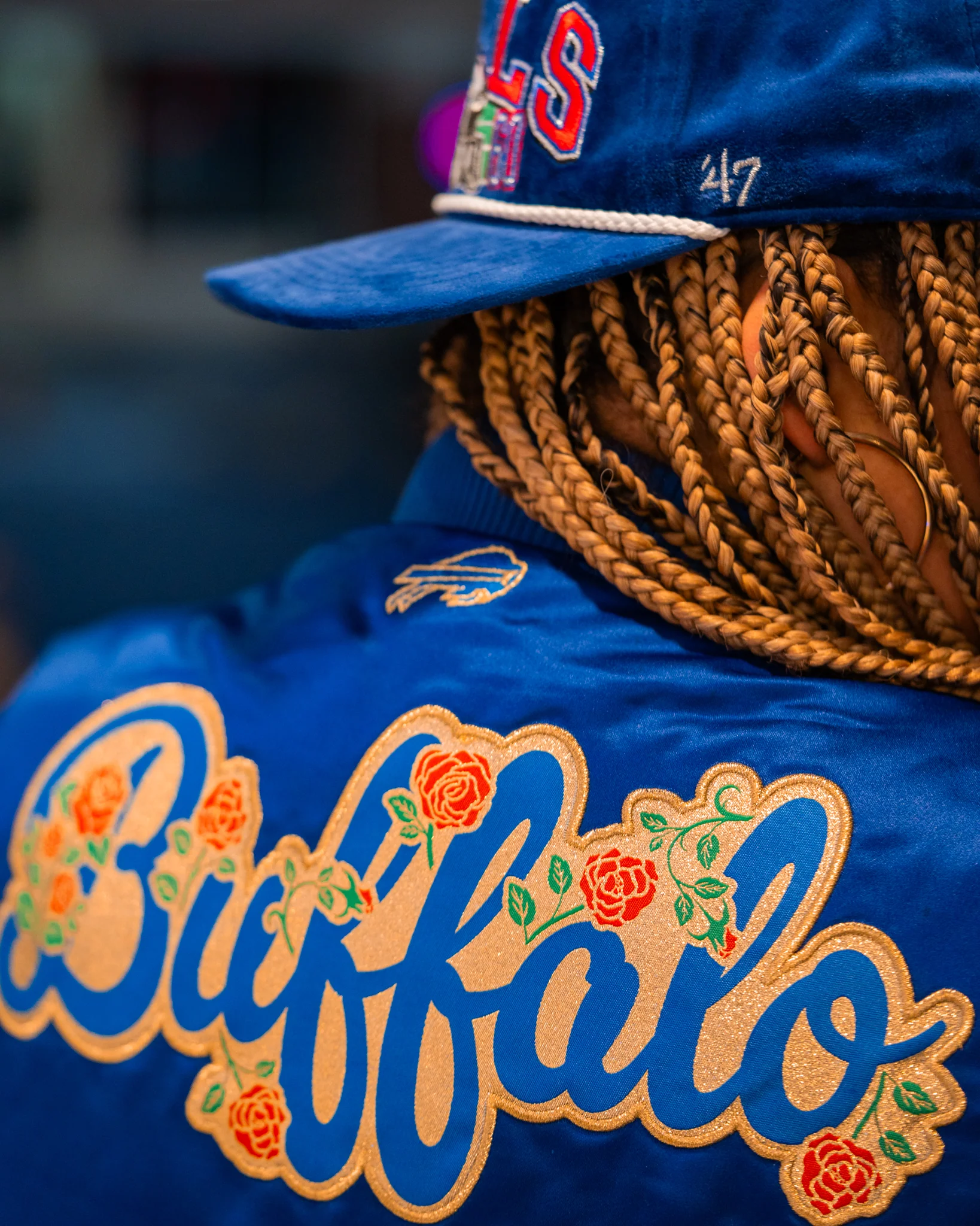 Women's New Era Buffalo Bills Floral Logo Royal Jacket - Image 5