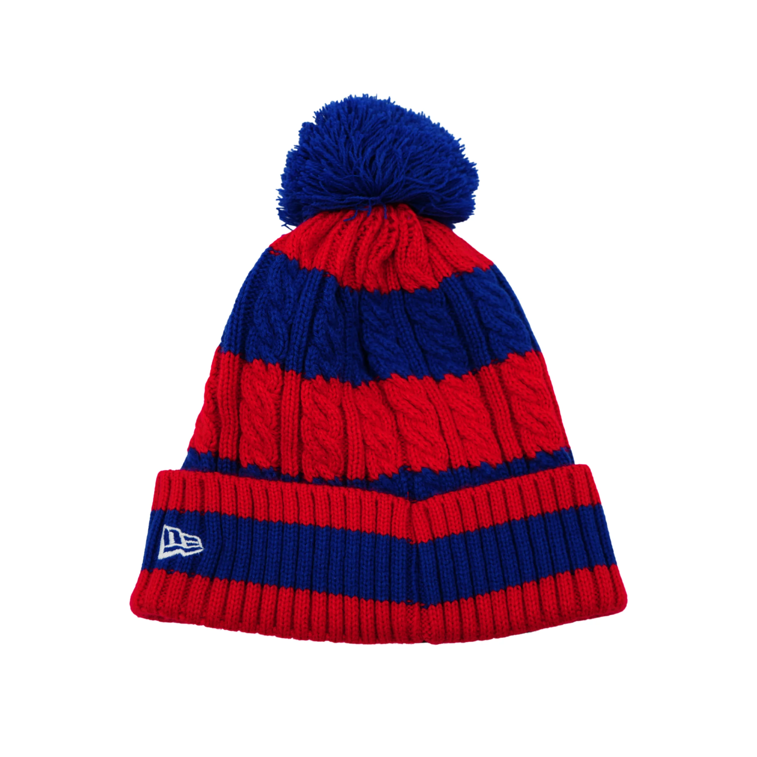 Women's New Era Buffalo Bills Red & Blue Striped Knit Pom - Image 2