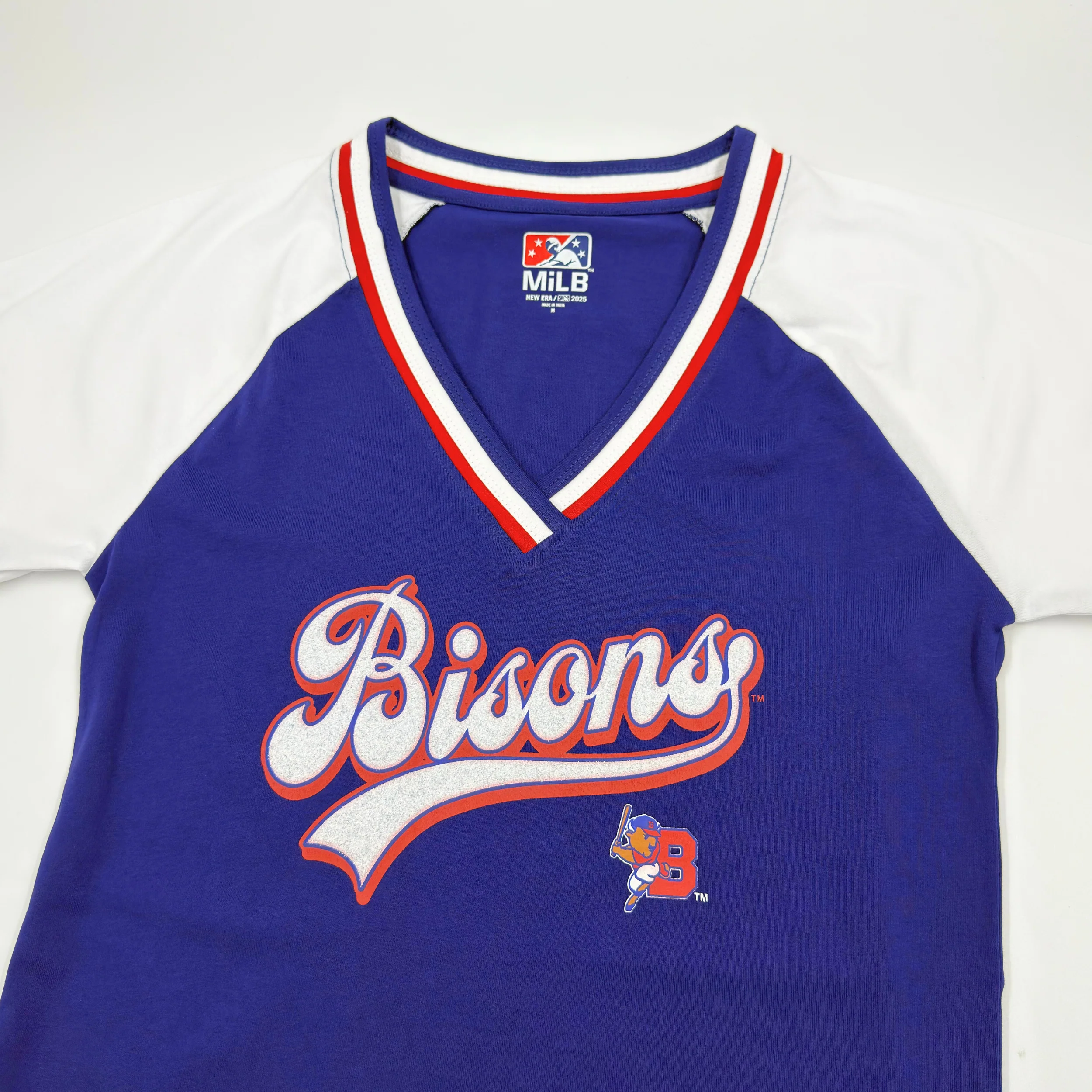 Women's New Era Buffalo Bisons Navy & White V-Neck - Image 3