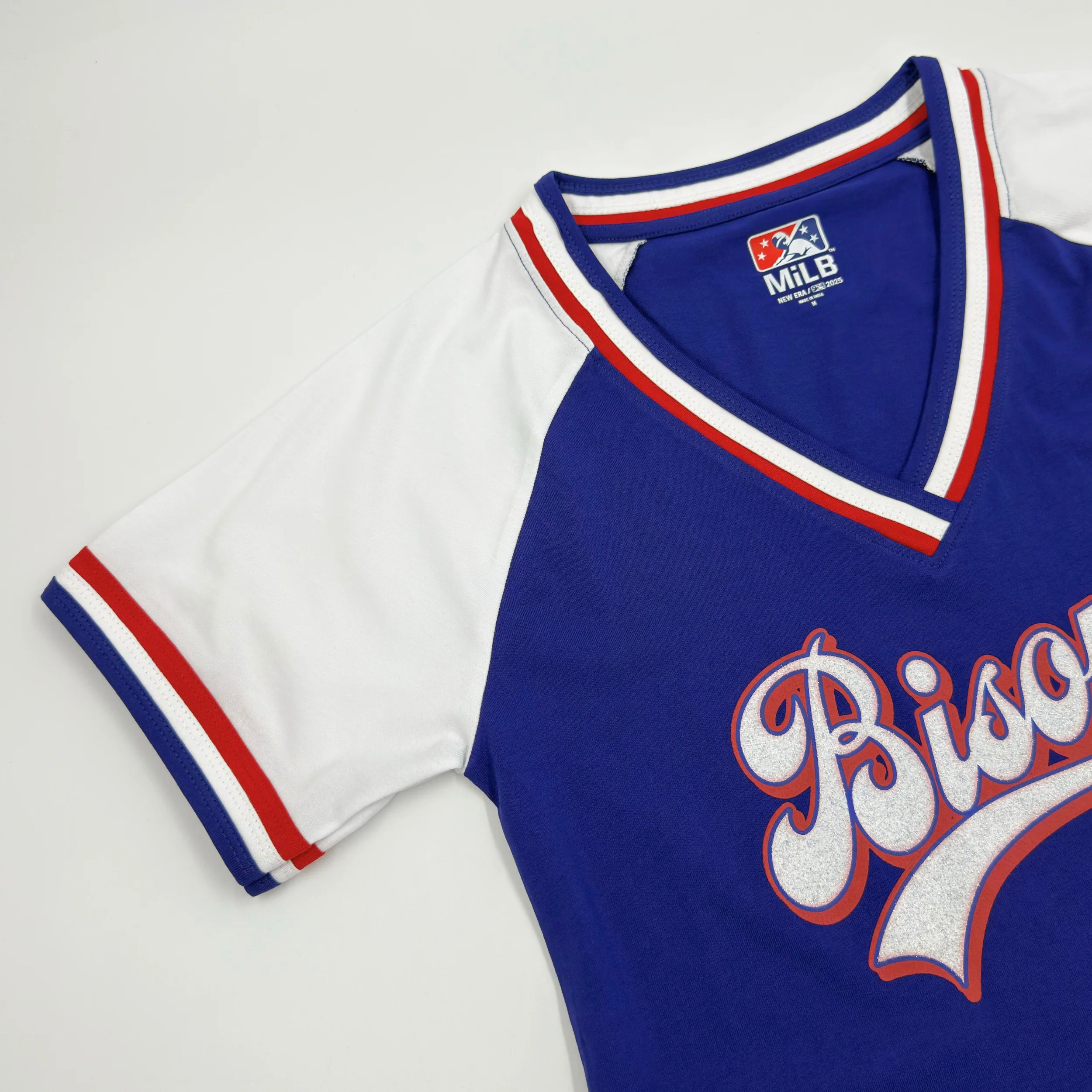 Women's New Era Buffalo Bisons Navy & White V-Neck - Image 4