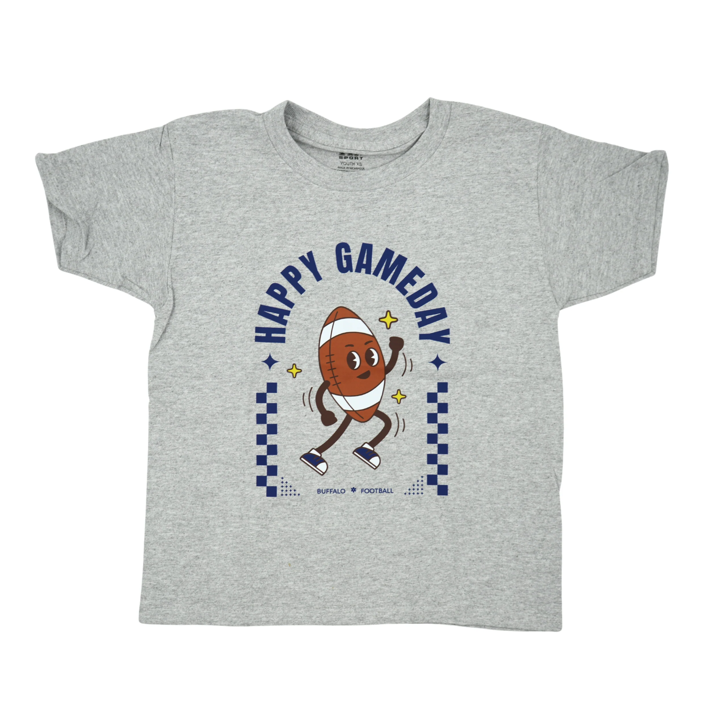 Youth Happy Game Day Buffalo Football Graphic T-Shirt
