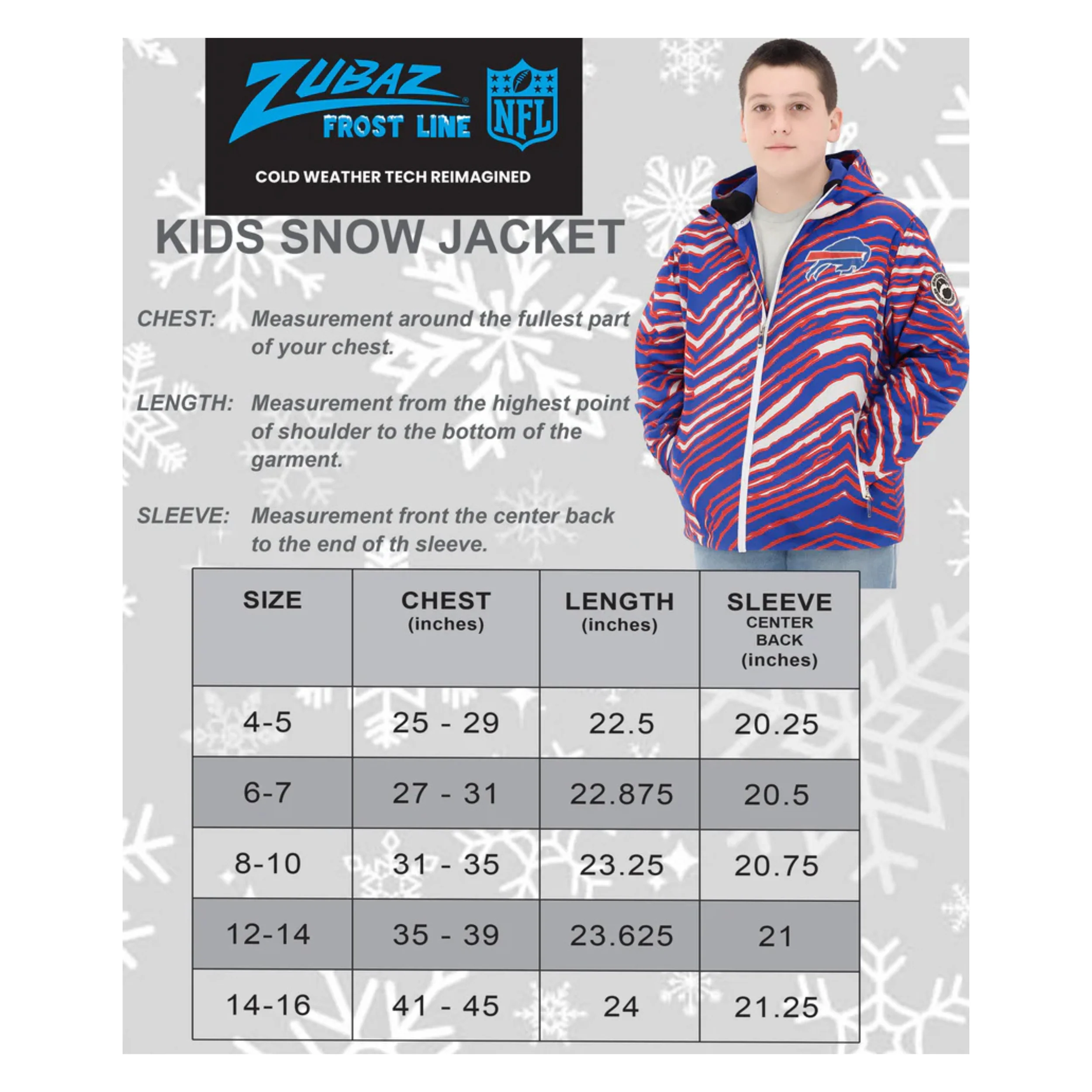 Youth Zubaz Buffalo Bills Zebra Royal Bleacher Blazer Snow Jacket - Image 3