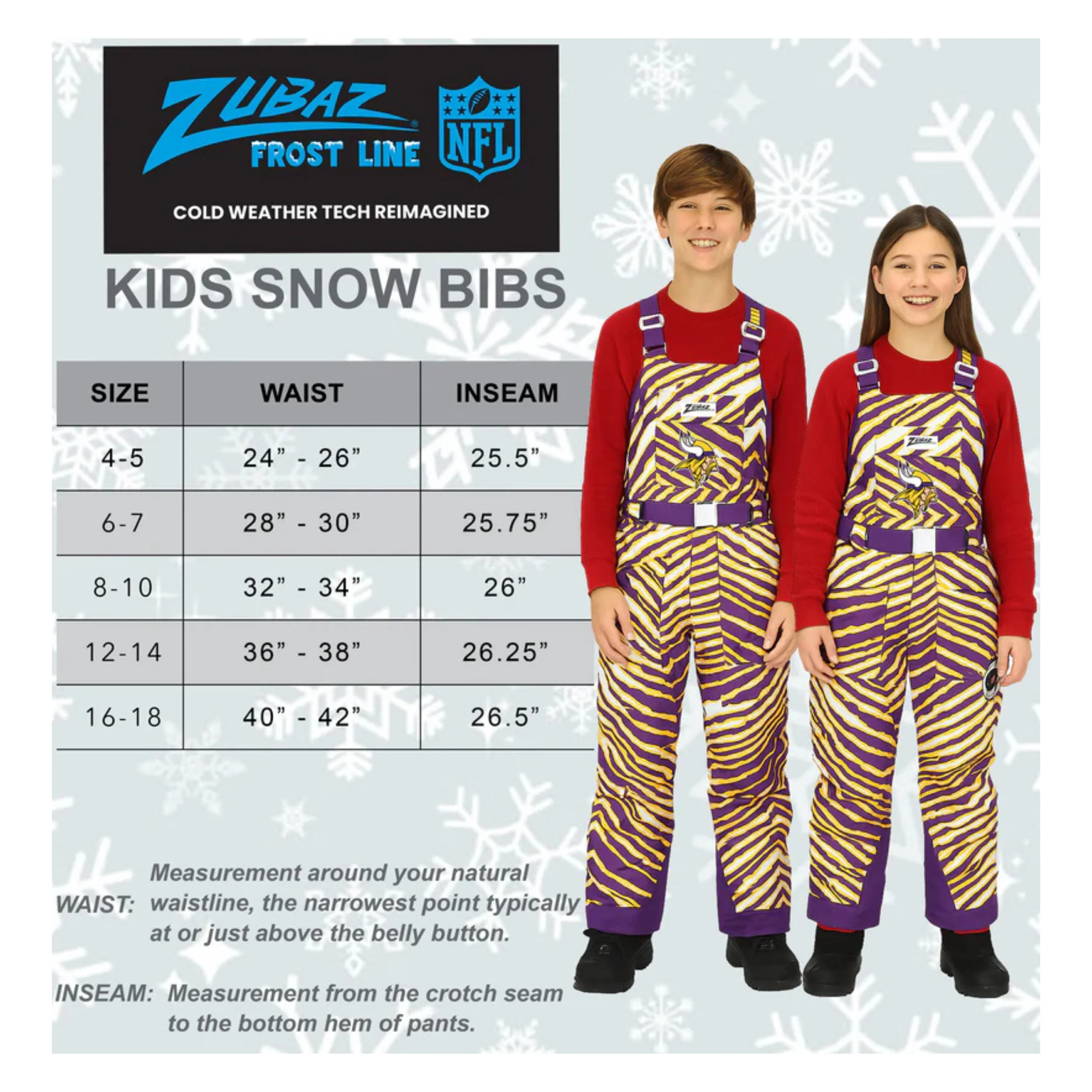 Youth Zubaz Buffalo Bills Zebra Royal Blizzard Snow Bib - Image 3