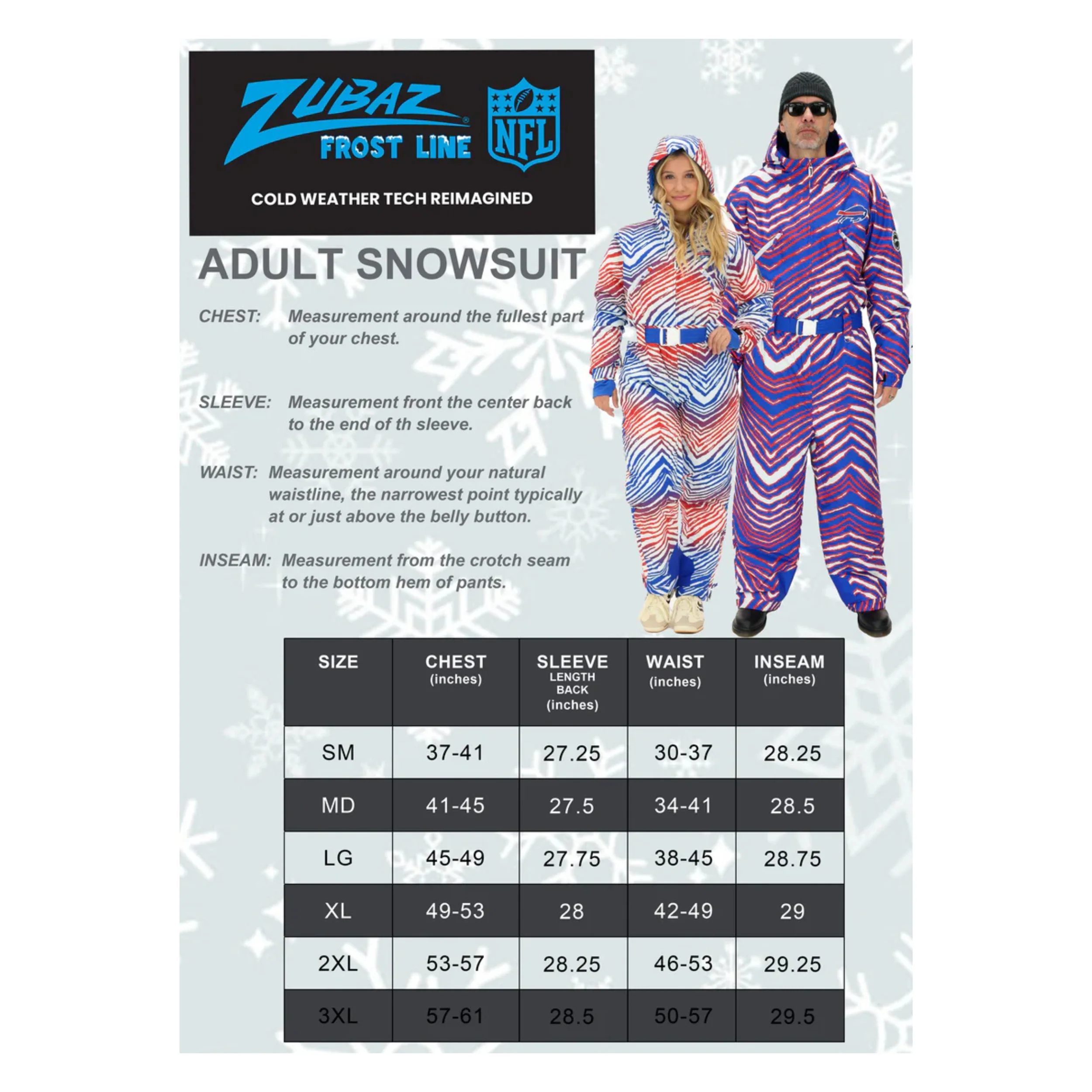 Zubaz Buffalo Bills Zebra Royal Tundra Tux Snowsuit - Image 4