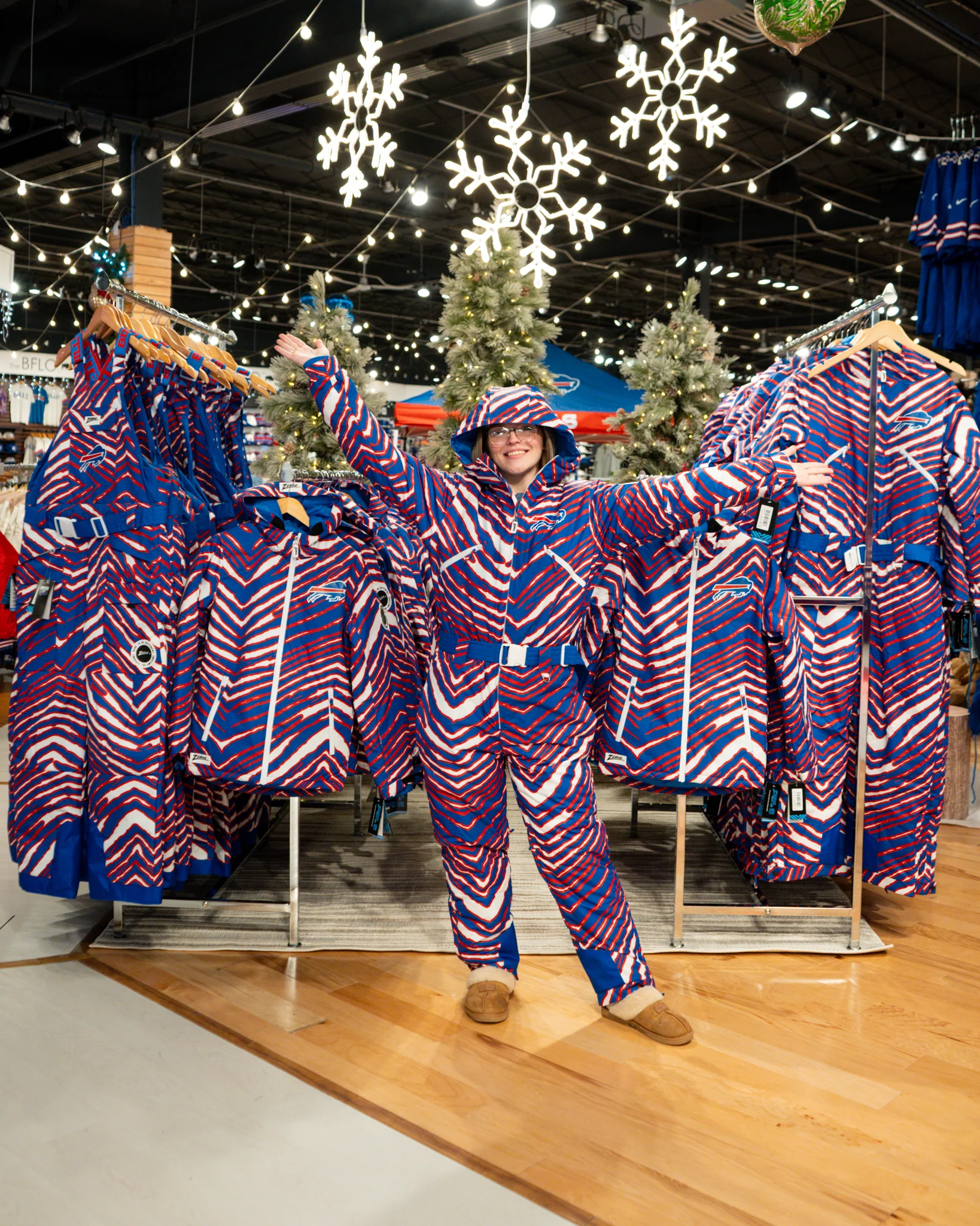 Zubaz Buffalo Bills Zebra Royal Tundra Tux Snowsuit - Image 5